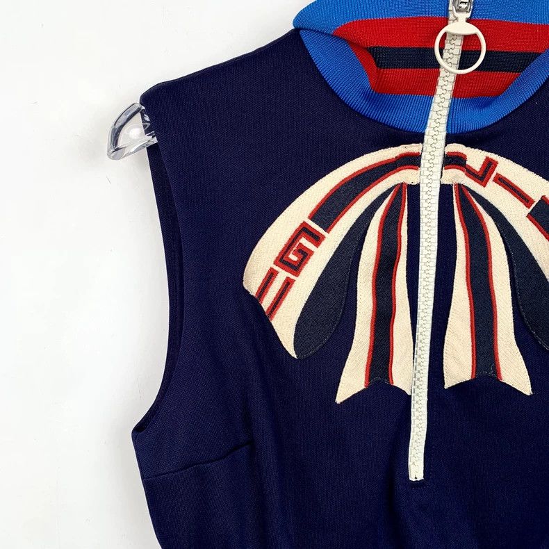 Gucci GucciColor-blocked semi-zipper striped sleeveless knitted d Size S / US 4 / IT 40 - 3 Thumbnail