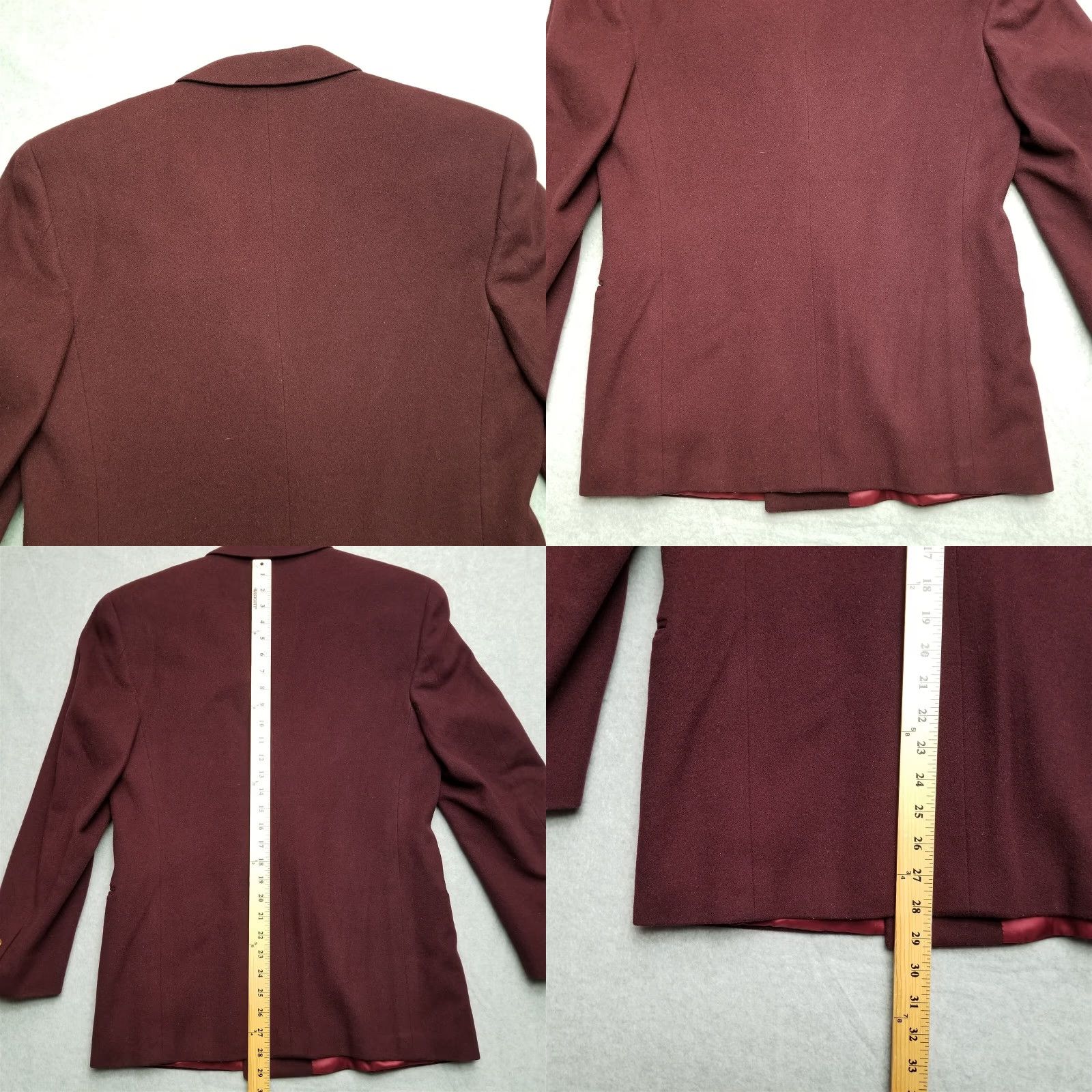 Tombolini Urbis Blazer Mens Italian 48 Roger Stuart Eugenio Tombolini Jacket, Wool, Cashmere, Polyester Red - Vintage Men 48, Regular, Solid Size 48R - 9 Thumbnail