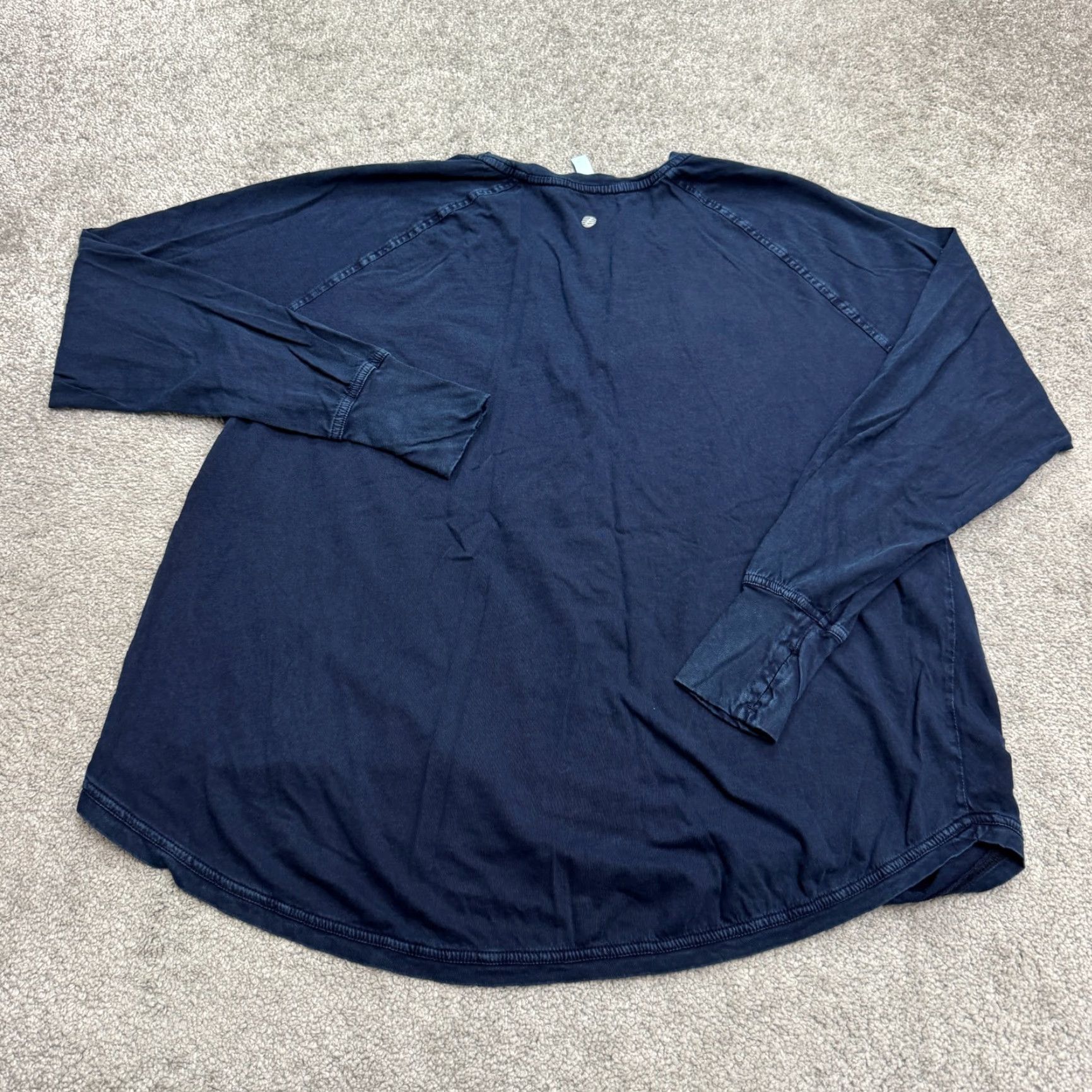Vintage Z Zella Sweatshirt Womens XS Navy Blue Thumbholes Crew Neck Activewear Pullover Size XS / US 0-2 / IT 36-38 - 2 Thumbnail