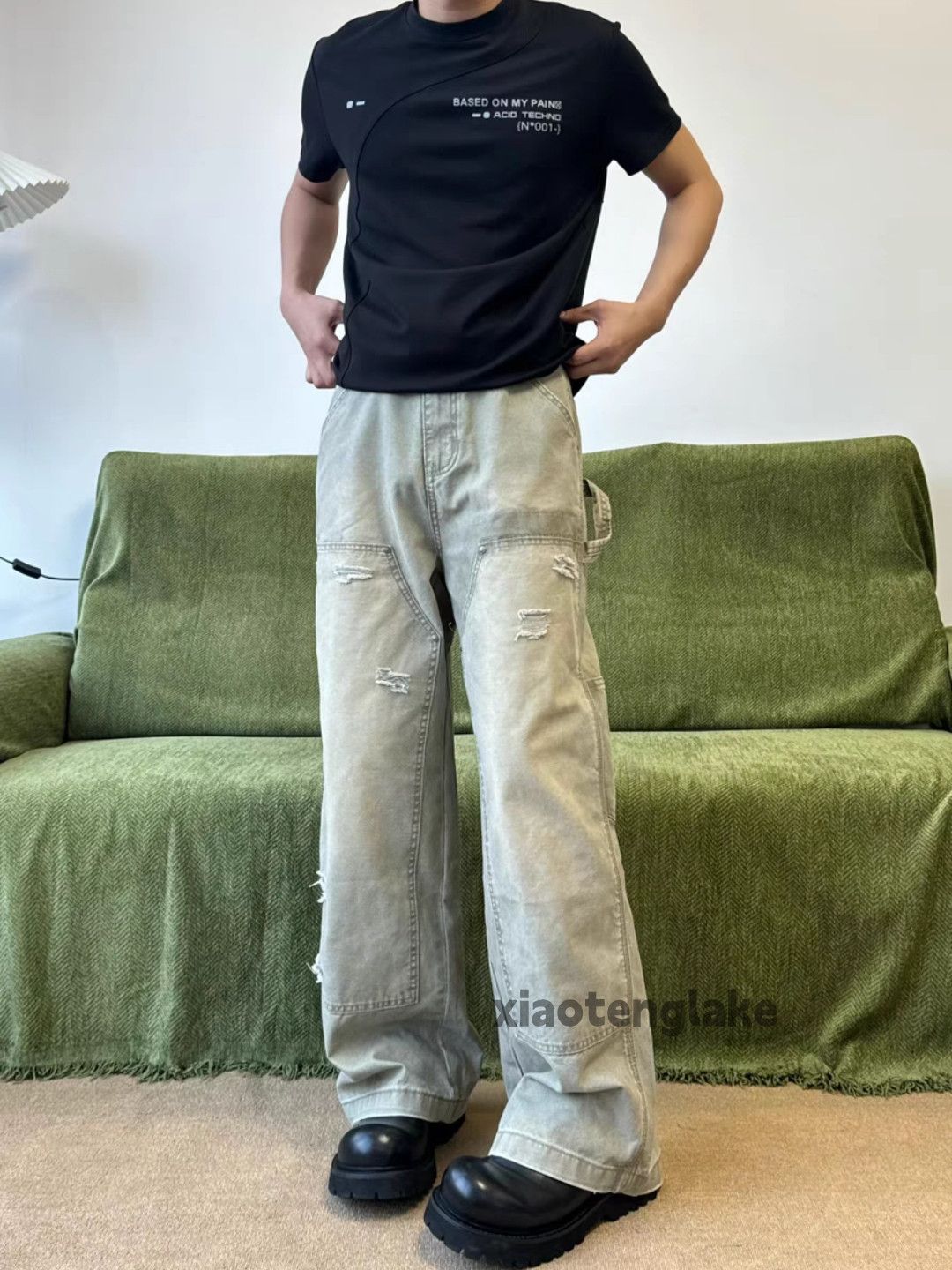 Designer × Japanese Brand × Vintage washed faded work carpenter damaged cargo pants Size US 28 / EU 44 - 4 Thumbnail