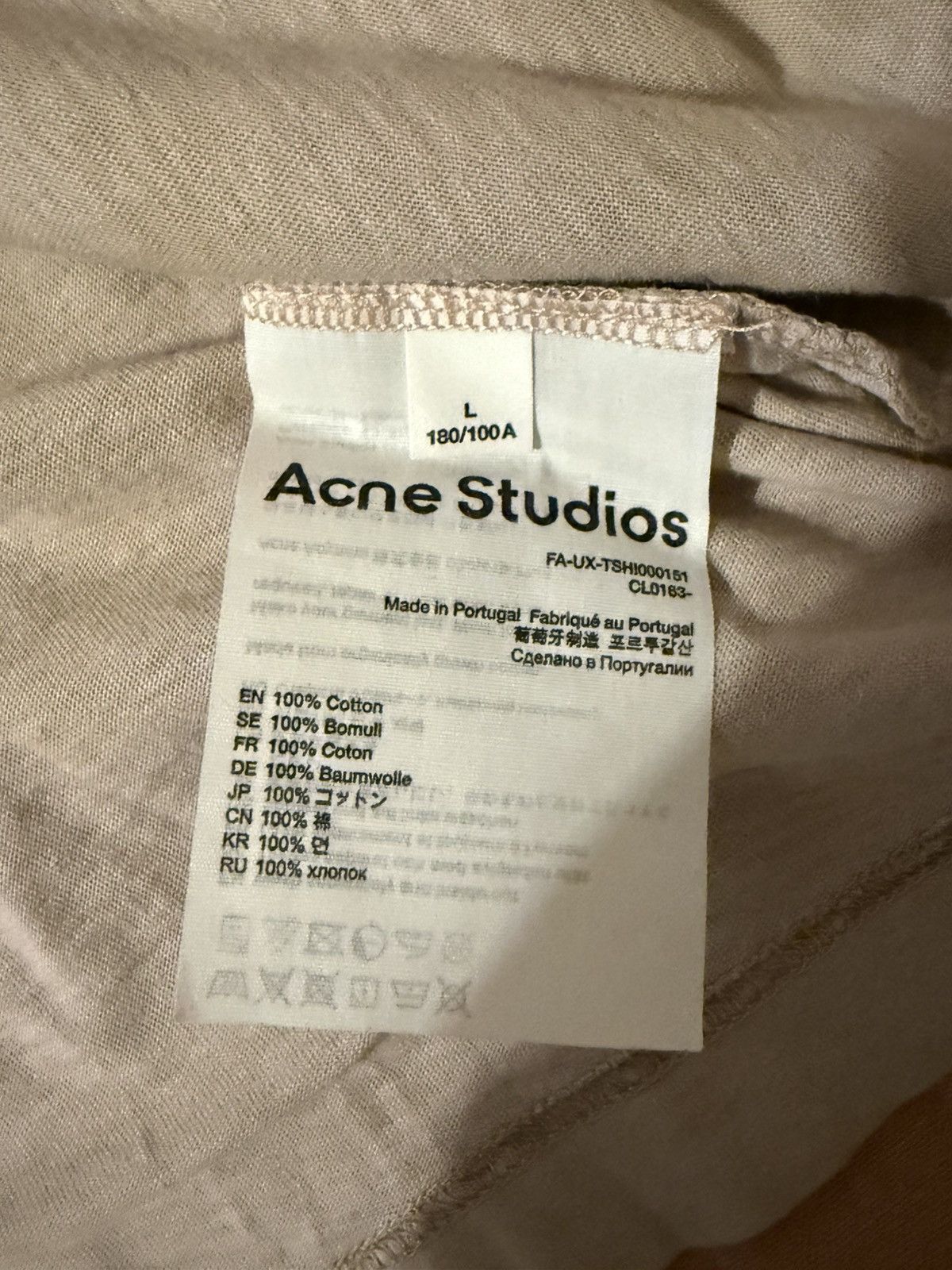 Acne Studios Acne Studios dusty beige tee Size US L / EU 52-54 / 3 - 4 Thumbnail