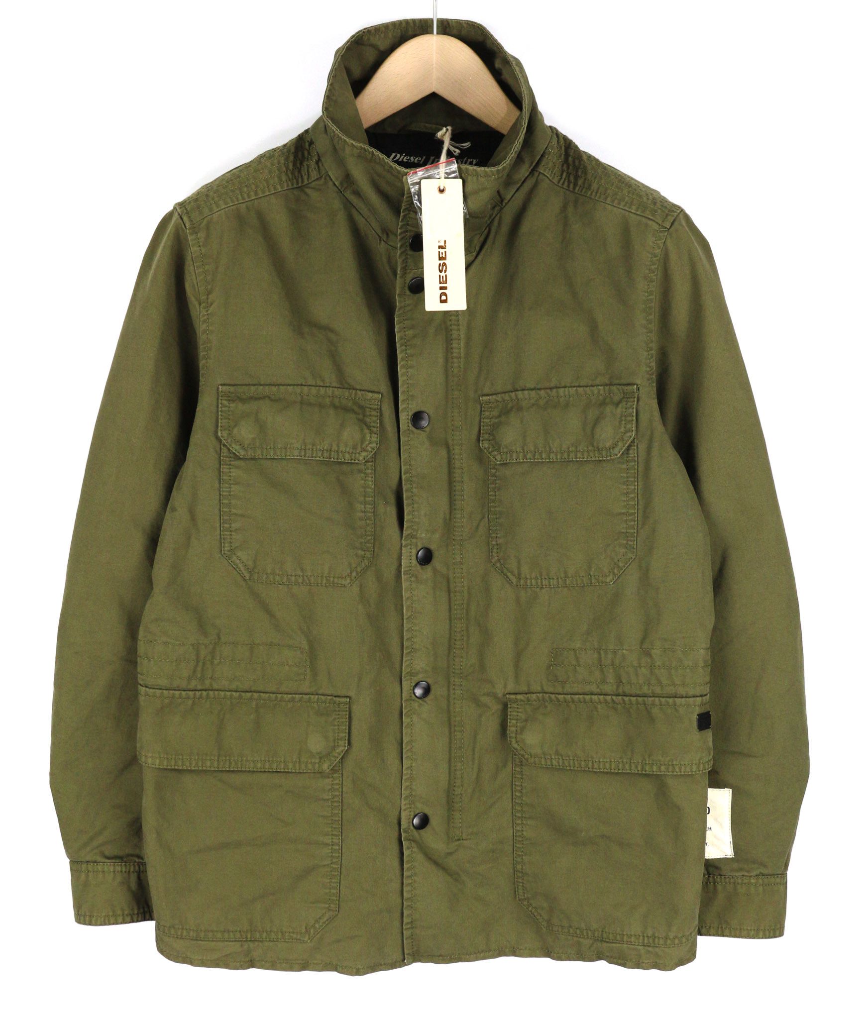 Diesel JAMEDE S Khaki Zip High Neck Drawstring Waist Jacket 81733 Size US S / EU 44-46 / 1 - 1 Thumbnail