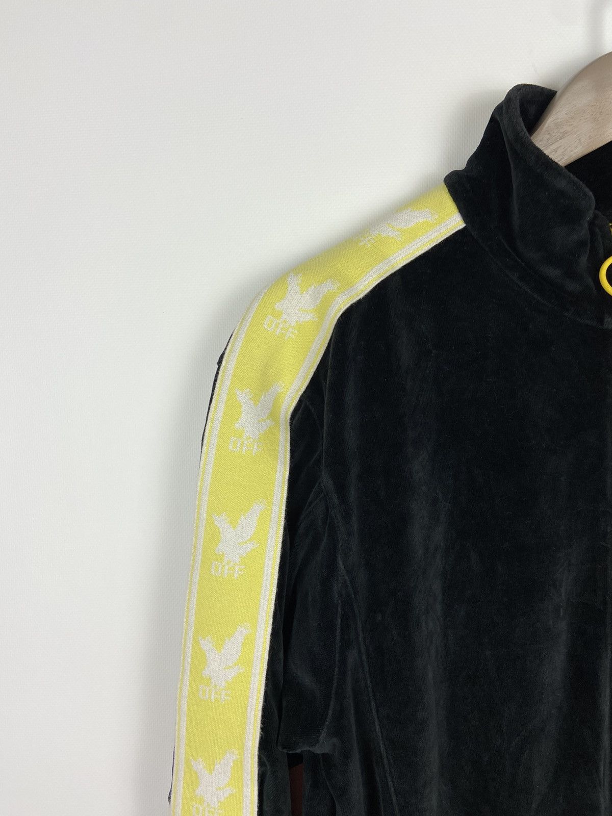 Off-White RRP$700 Off White Logo Intarsia Velour Track Jacket Mens Size US XS / EU 42 / 0 - 4 Thumbnail