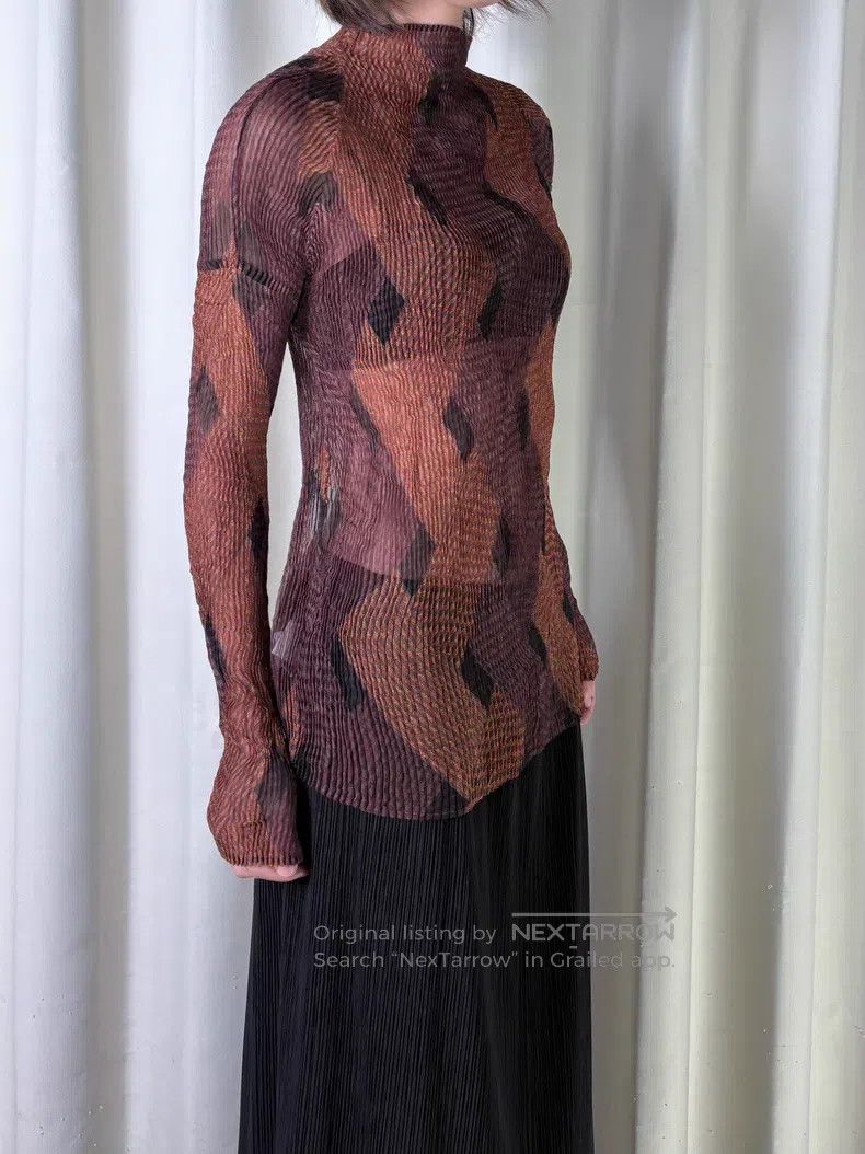 Issey Miyake Issey Miyake Main Line Woven Argyle Willow Catkin Top Size M / US 6-8 / IT 42-44 - 2 Thumbnail