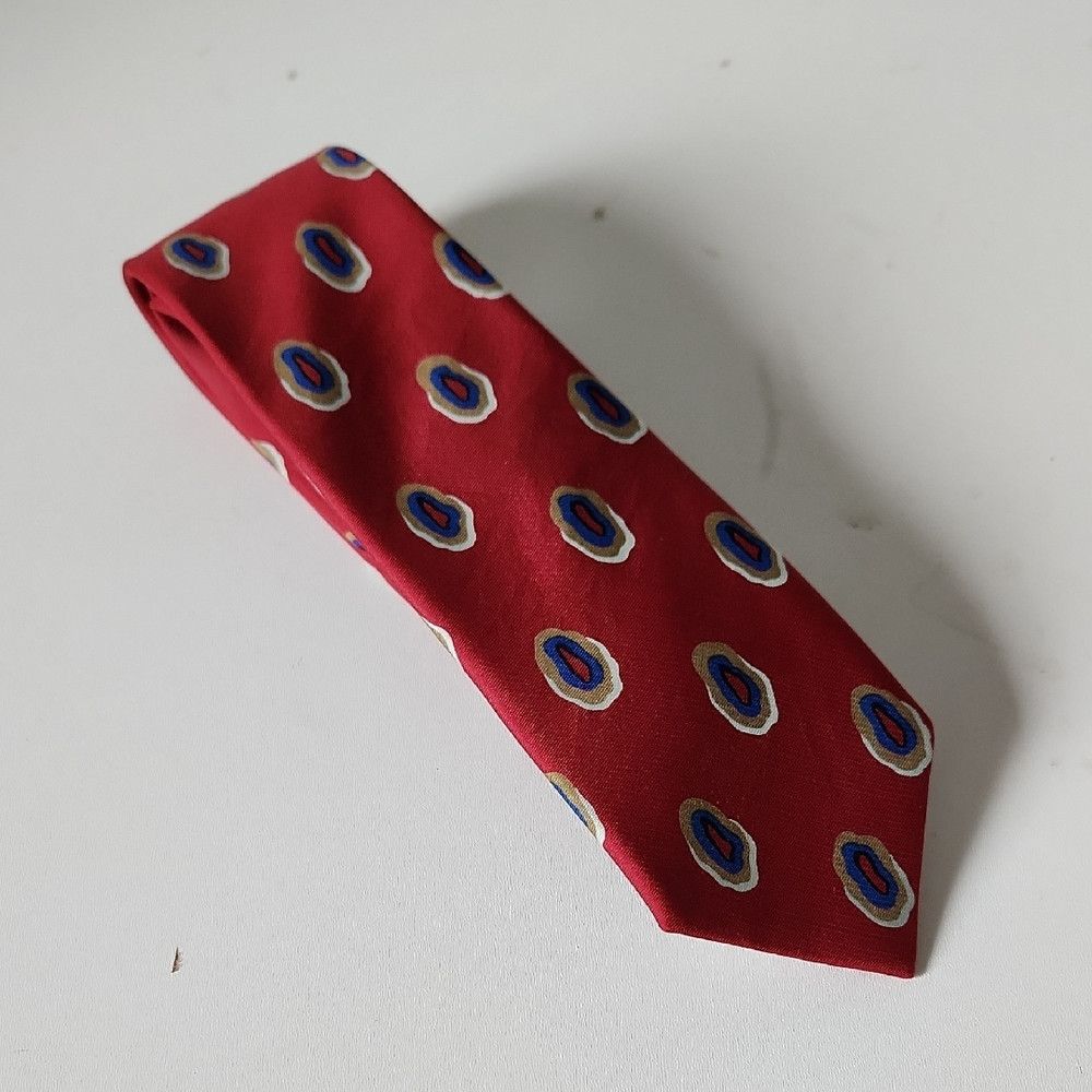Pierre Balmain BALMAIN | Silk Tie Red Navy Size ONE SIZE - 1 Thumbnail