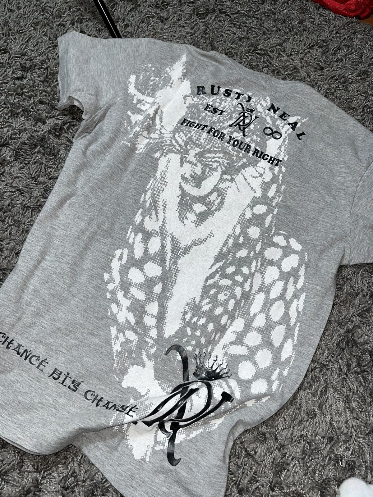 Vintage RUSTY NEAL Y2K STYLE ROCK PUNK EMO ED HARDY STYLE TEE Size US L / EU 52-54 / 3 - 5 Thumbnail