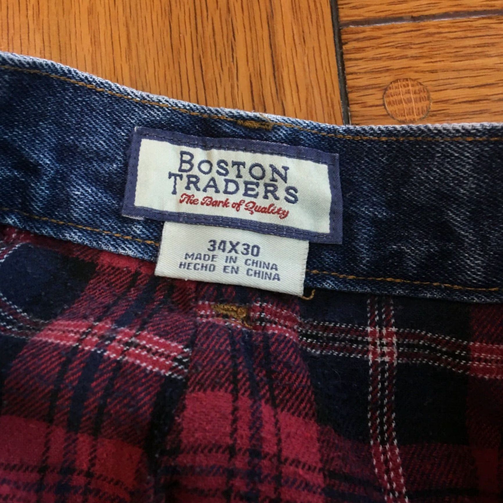 Vintage Boston Traders Mens Jeans Cargo Pocket Denim Lined Bootcut Regular Work Pants 34x30 Blue Pattern Solid 90s Theme Work Size US 34 / EU 50 - 6 Thumbnail