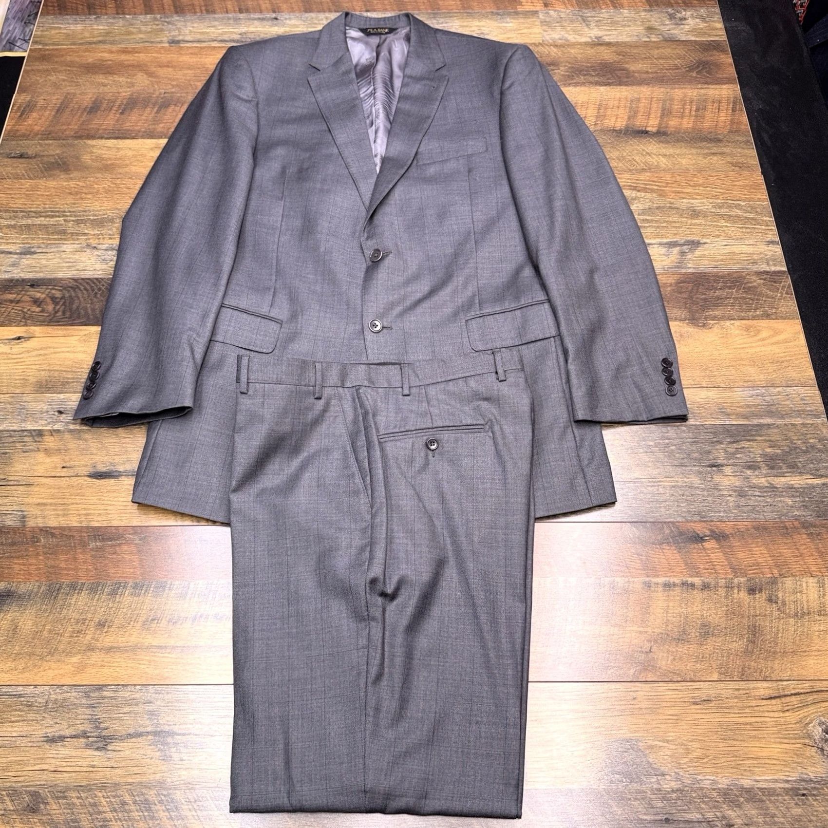 Jos. A. Bank Jos. A. Bank Signature Gold Suit 44 XL Gray Wool Striped 2 Piece Blazer Pants 36x30 Mens Regular, Vintage? No Size 44R - 2 Thumbnail