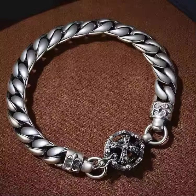 Jewelry Cuban King Crown Retro Old Jewelry Bracelet Size ONE SIZE - 1 Thumbnail