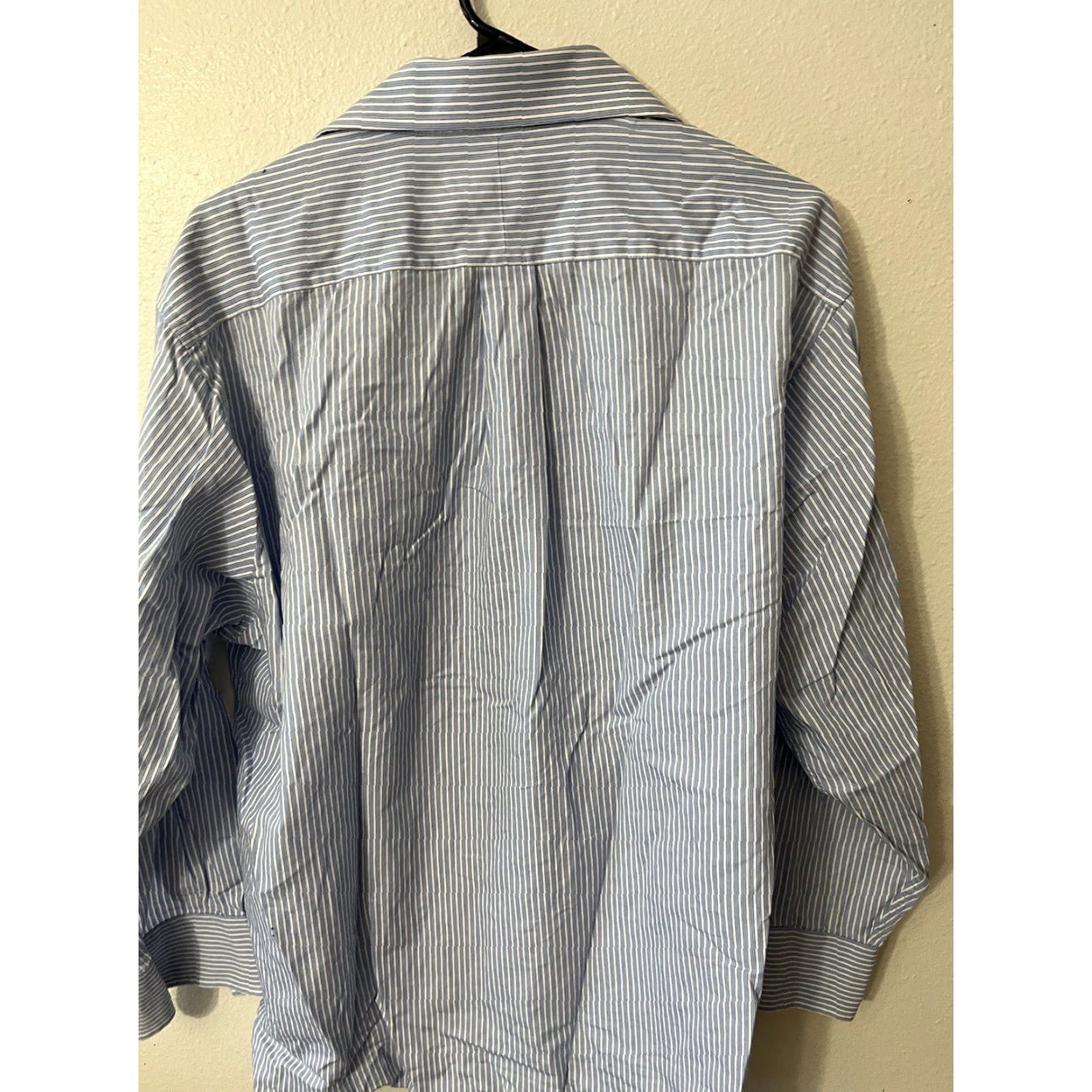 Michael Kors VINTAGE Michael Kors Dress Shirt Blue Striped 17-32/33 Button Shirt 100% Cotton Non Iron Mens Slimming Regular Collar Spread Long Sleeve Button-Up Size 46R - 3 Thumbnail