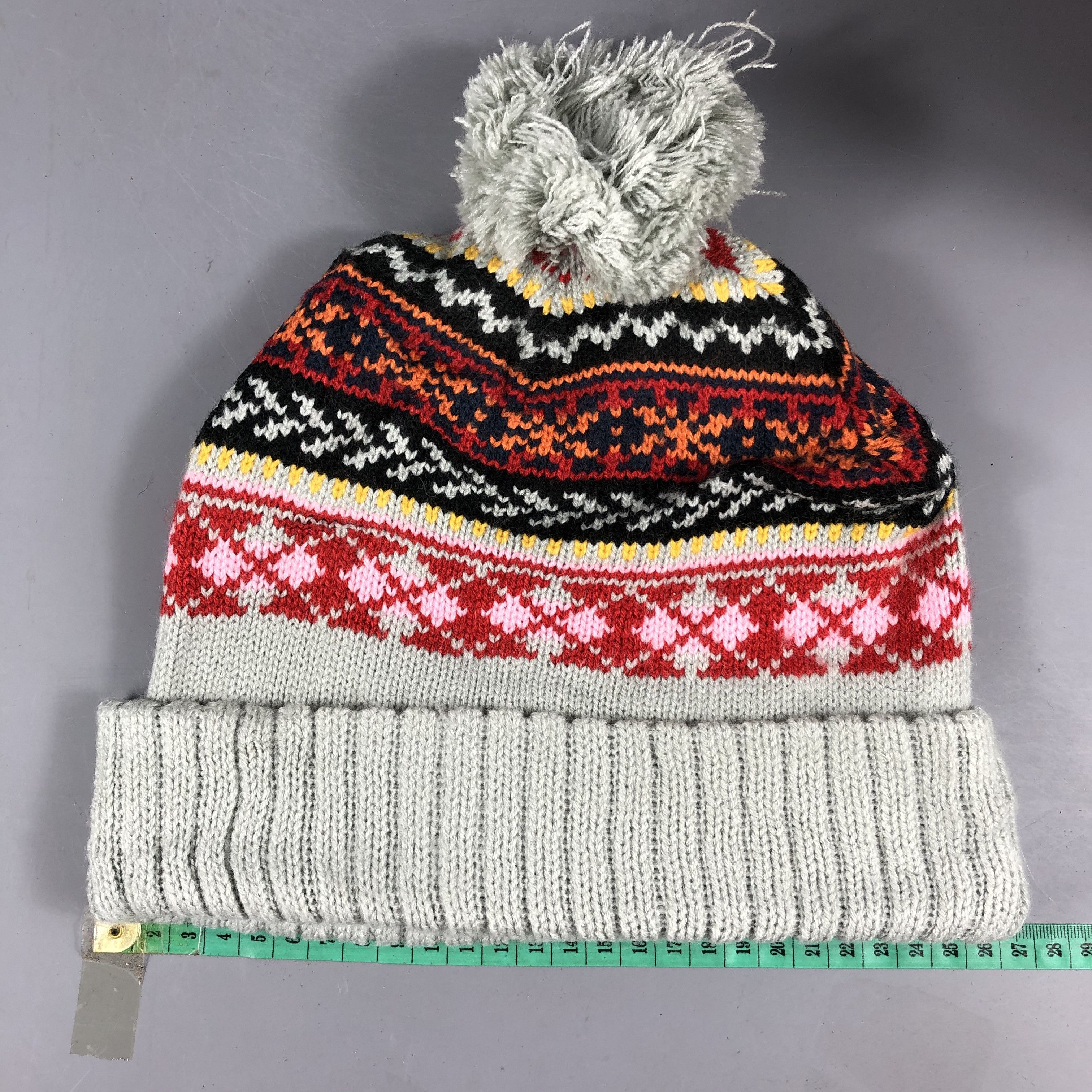 Japanese Brand Fair Isle Multicolor Beanie Size ONE SIZE - 4 Thumbnail