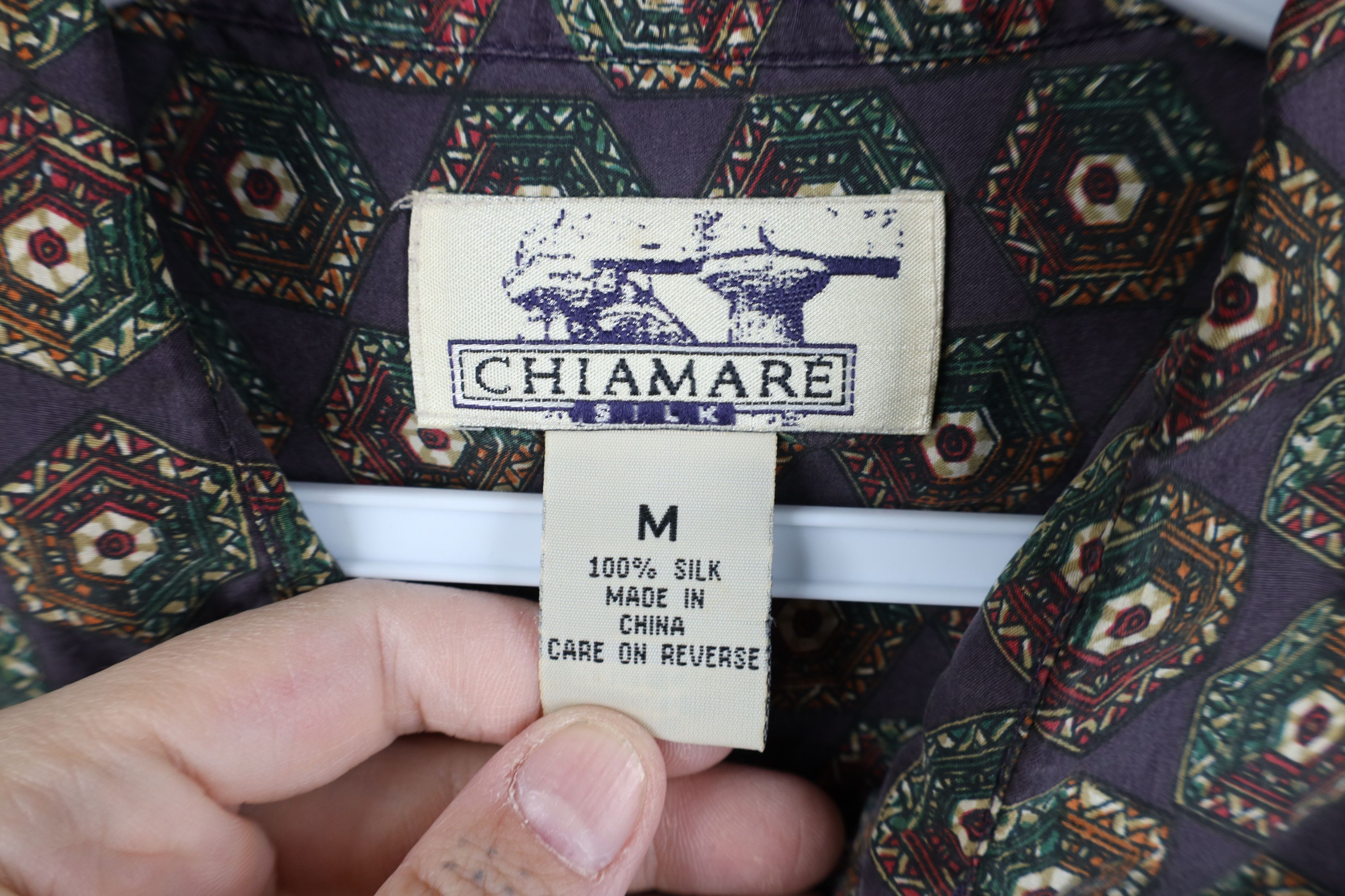 Vintage Vintage 90s Streetwear Faded Geometric Baggy Button Shirt Size US M / EU 48-50 / 2 - 8 Thumbnail