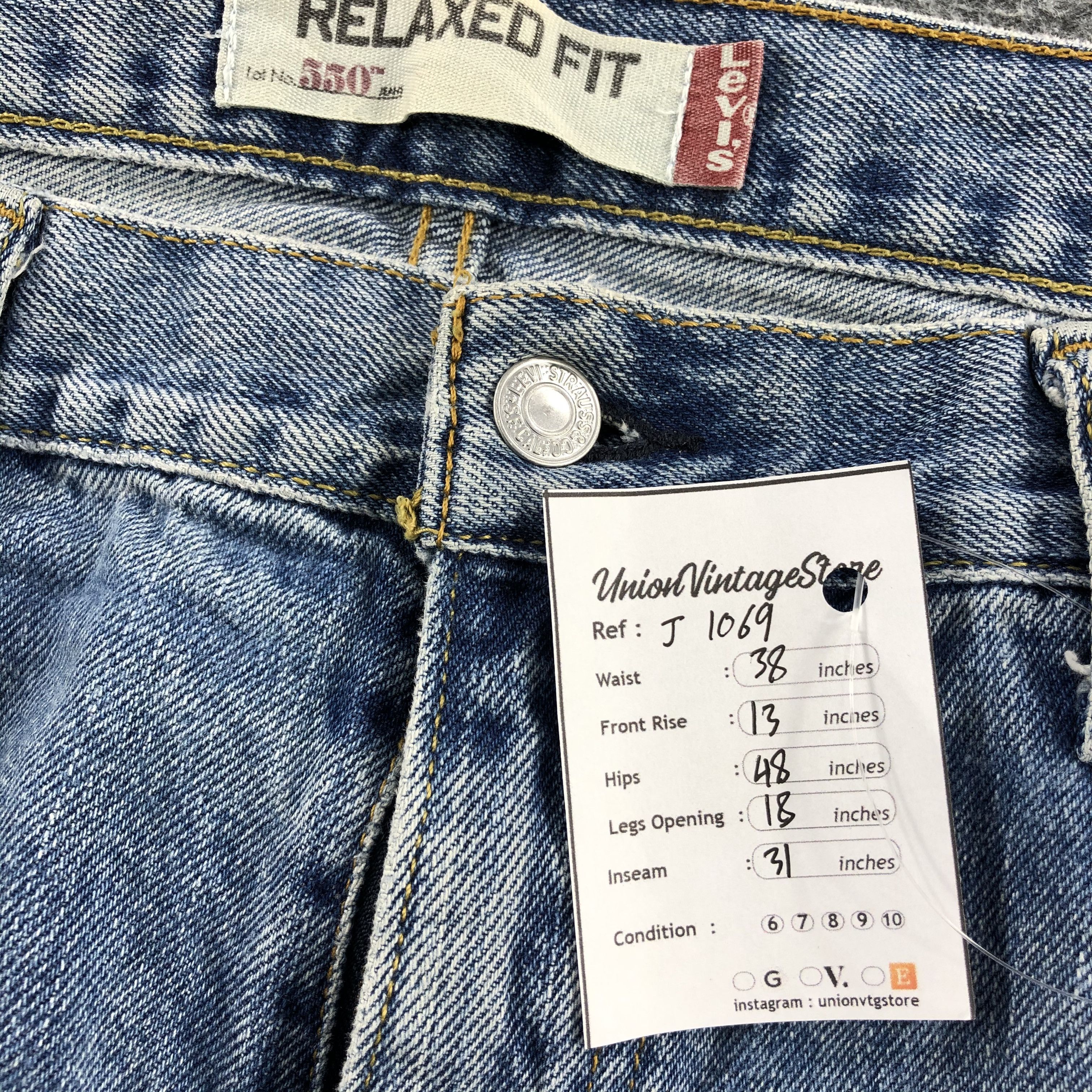 Levi's Vintage Levis 550 Jeans Stone Wash Denim-J1069 Size US 38 / EU 54 - 12 Thumbnail