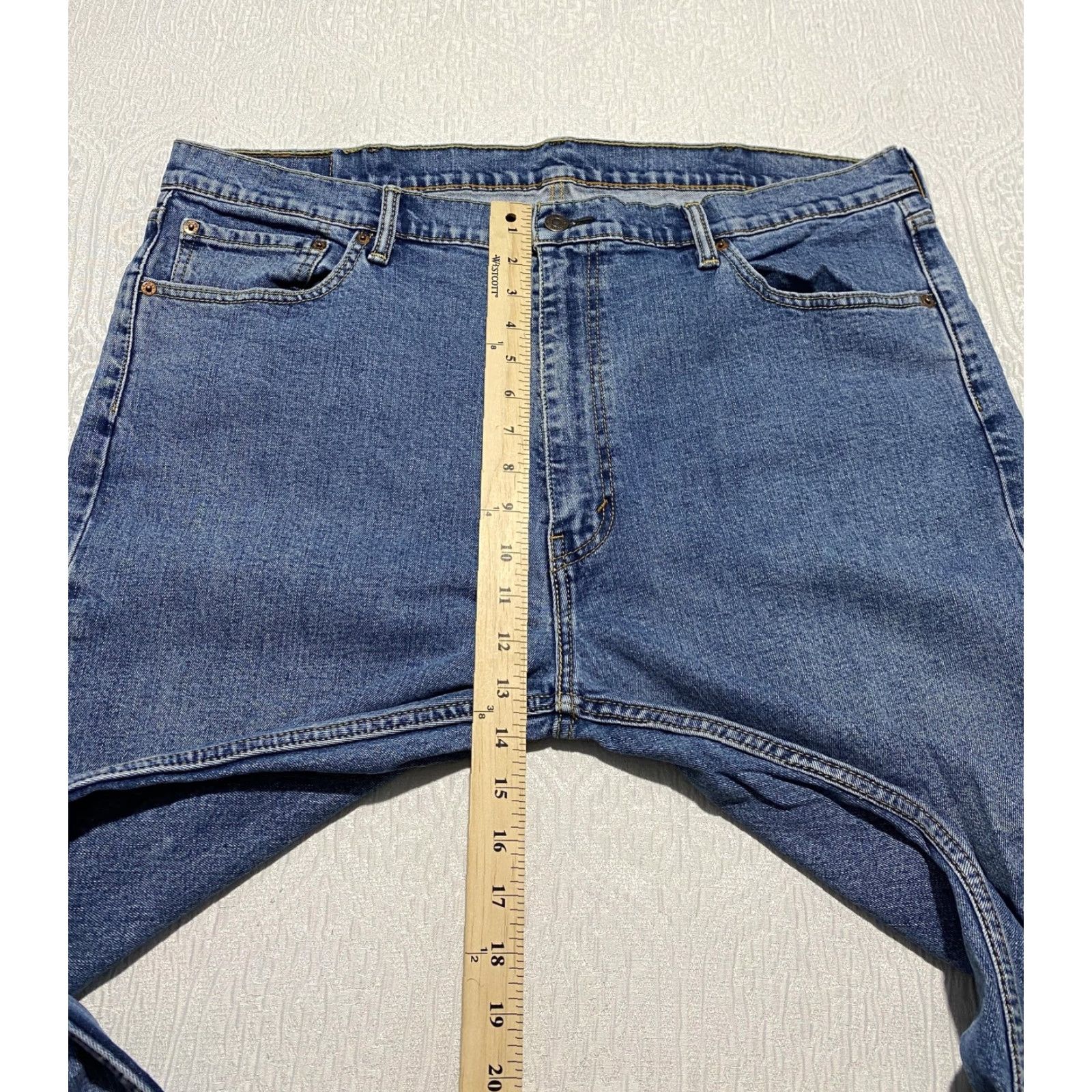 Levi's Levi's 505 Regular Fit Jeans Men 42x30 Blue Denim Straight Leg Zip Fly Stretch Jeans Size US 42 / EU 58 - 7 Thumbnail