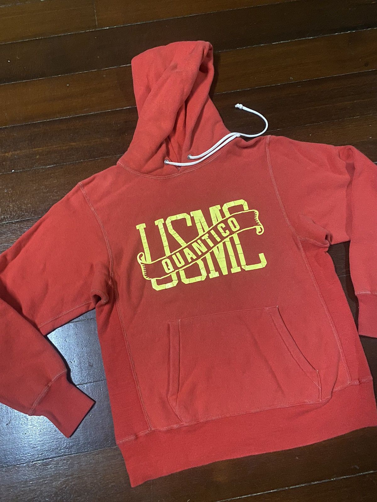 Warehouse Rare Warehouse & Co USMC QUANTICO Loopwheel Hoodie in red Size US M / EU 48-50 / 2 - 4 Thumbnail