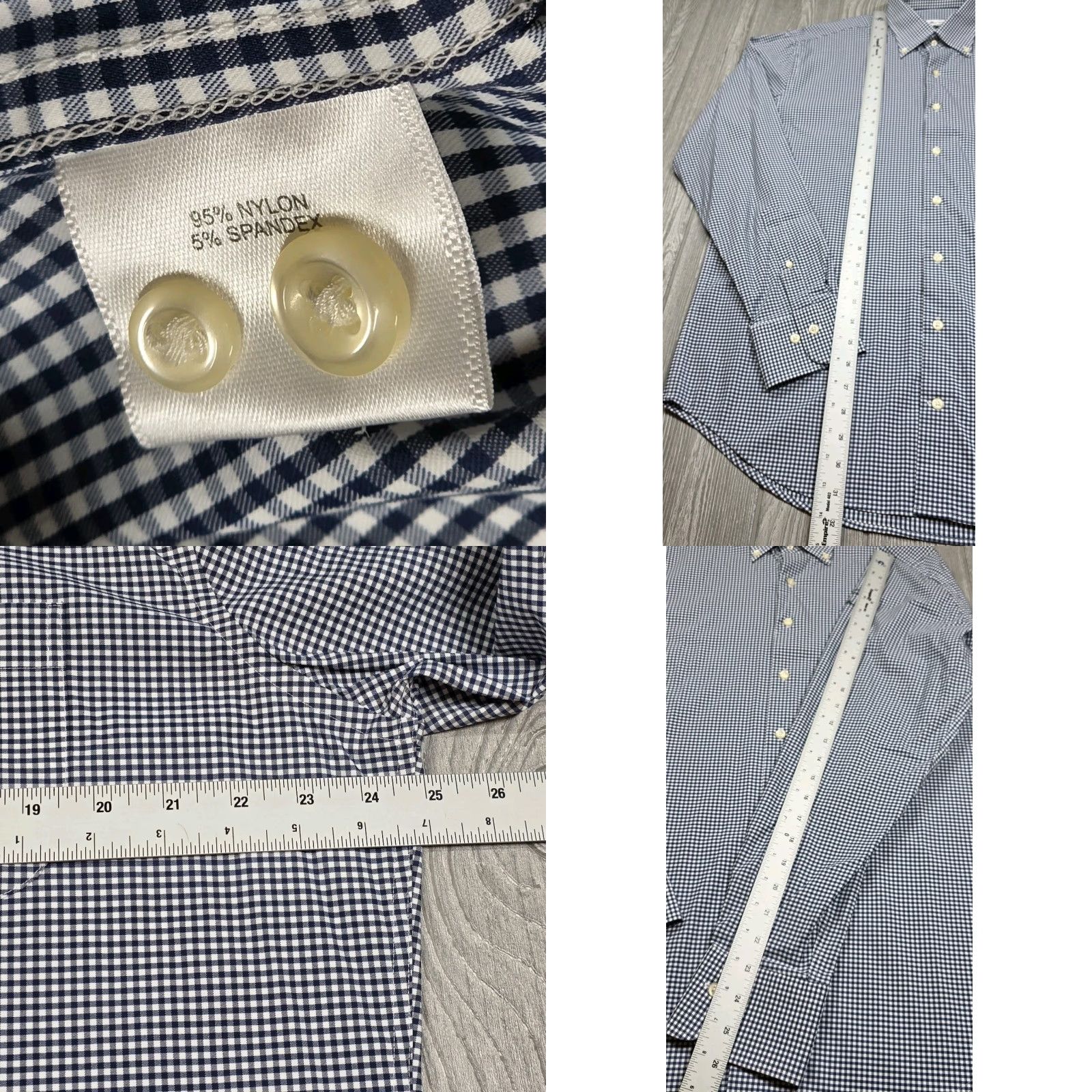 Peter Millar PETER MILLAR Performance Button Up Shirt Baltusrol Golf Club L Blue Mini Check Shirt Regular Mens L Blue Peter Millar Summer Comfort Size US L / EU 52-54 / 3 - 9 Thumbnail