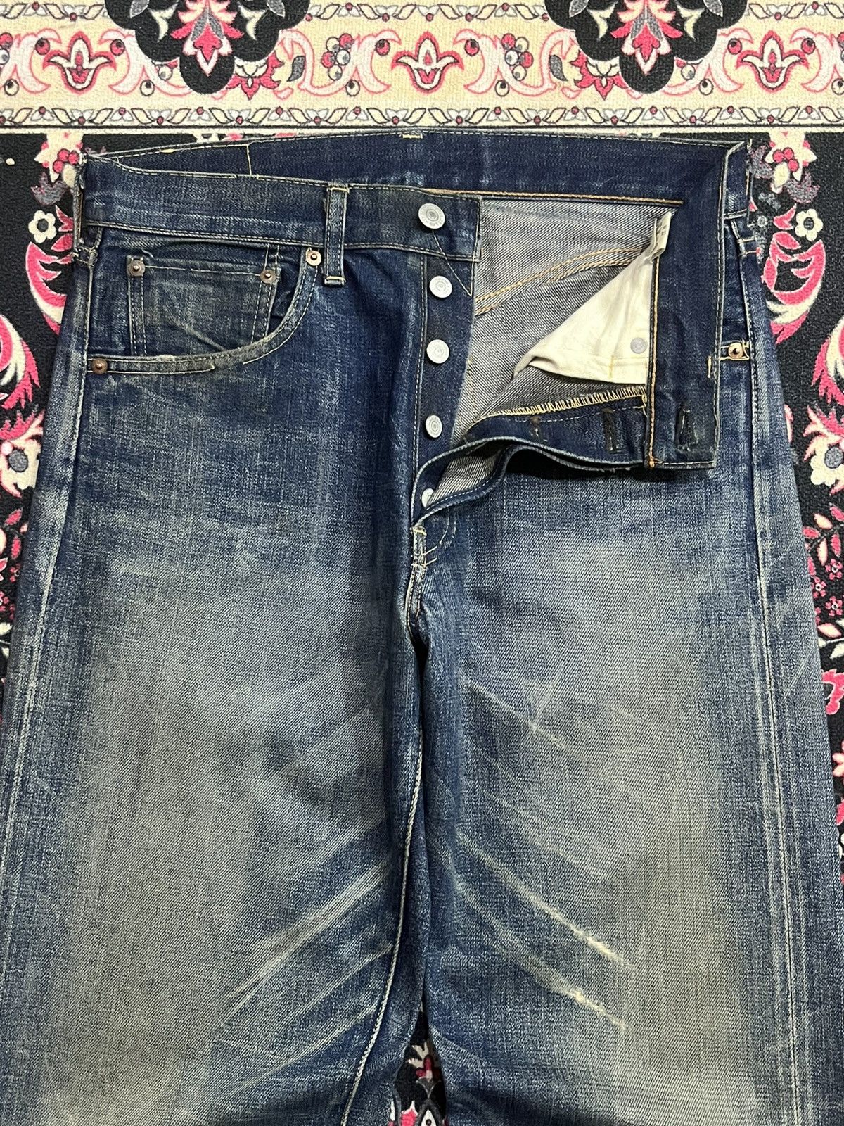 Levi's Vintage Clothing ⚡️Selvedge⚡️Vintage Levi’s 501 LVC Big E Blue Faded Wash Jeans Size US 32 / EU 48 - 5 Thumbnail