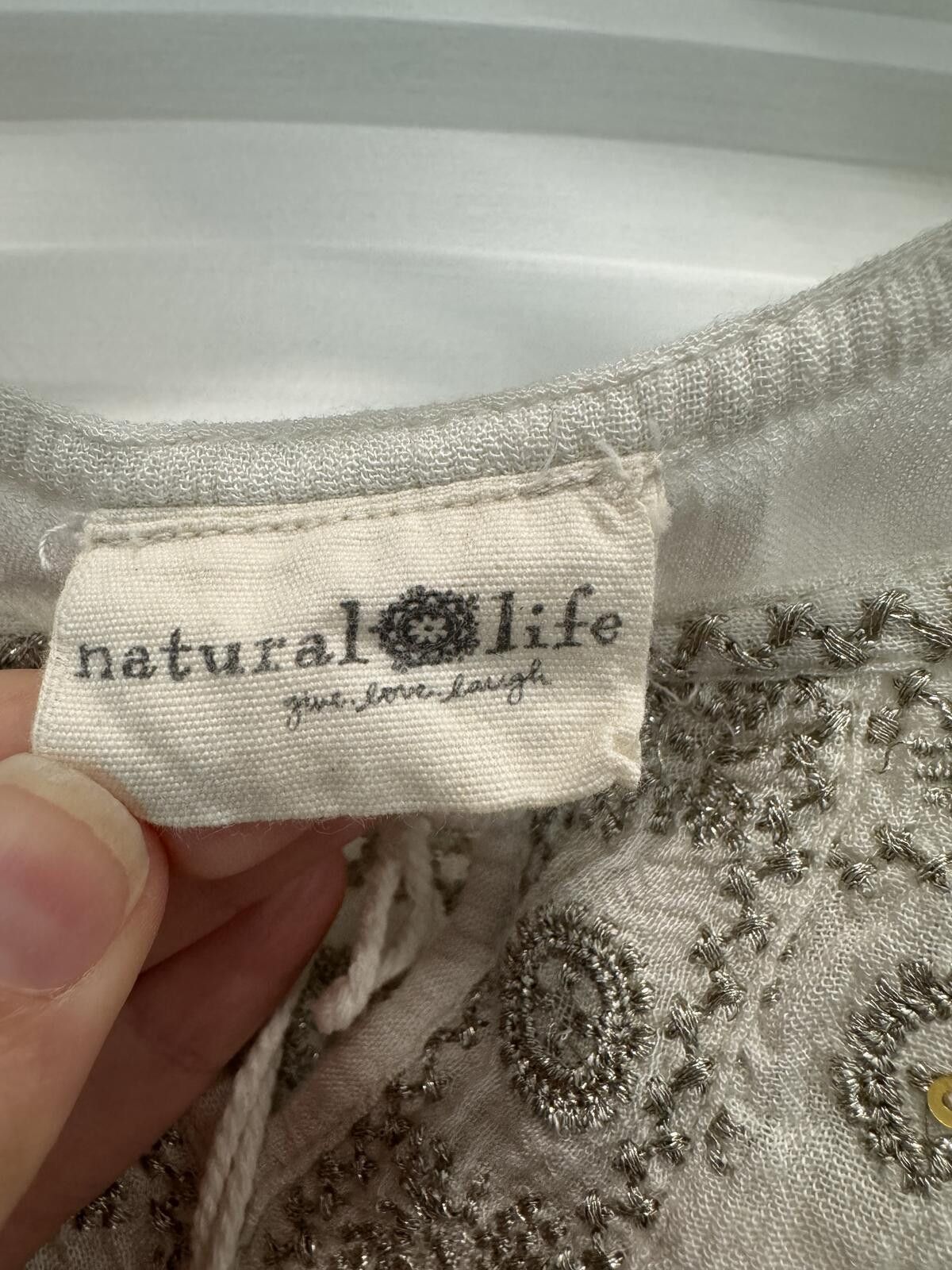 Linea Naturale Natural Life Medium Embroidered Bohemian Top Size M / US 6-8 / IT 42-44 - 3 Thumbnail