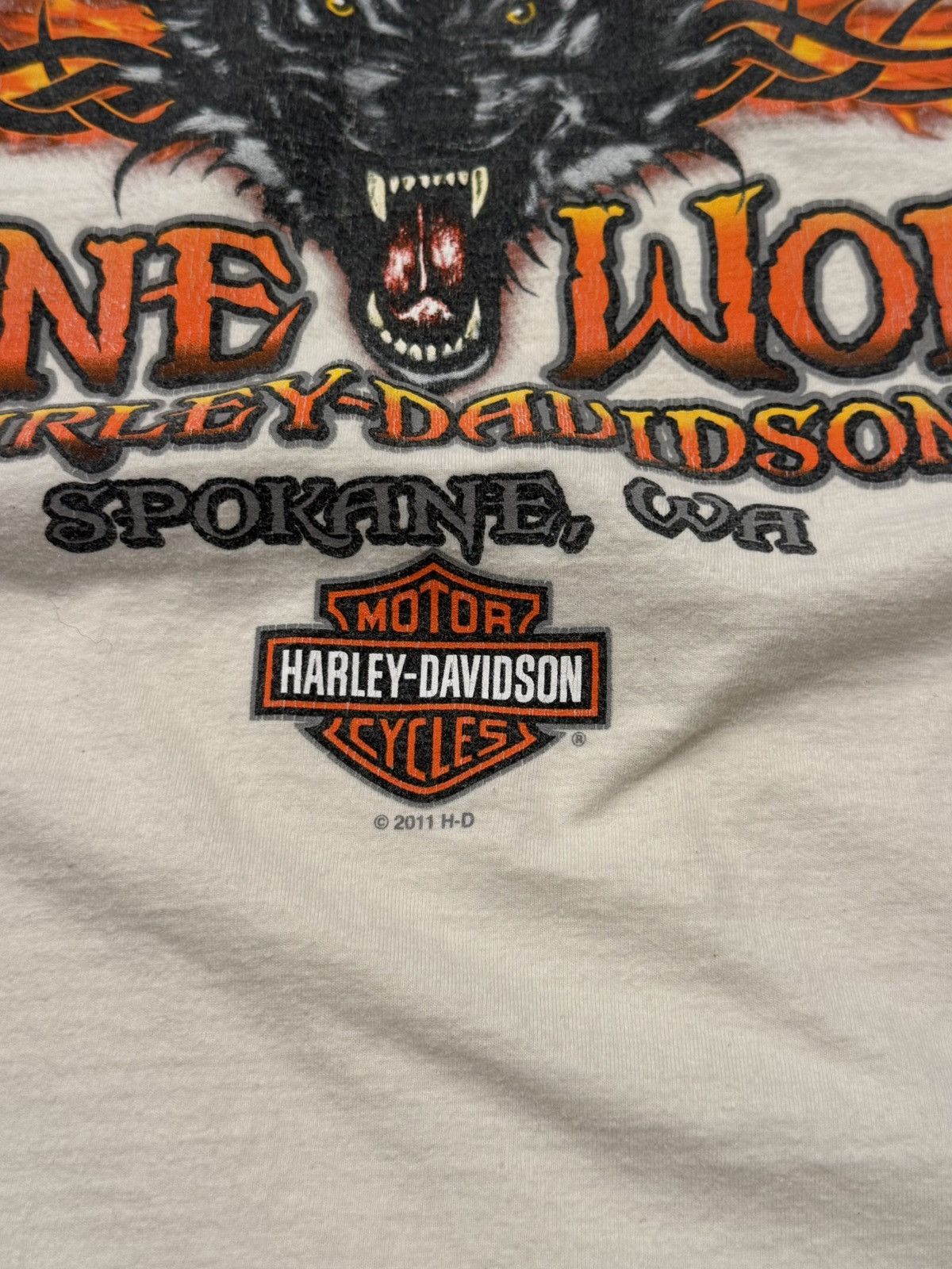 Harley Davidson Harley Davidson Lone Wolf Graphic Tee Used White Size Large Size US L / EU 52-54 / 3 - 5 Thumbnail