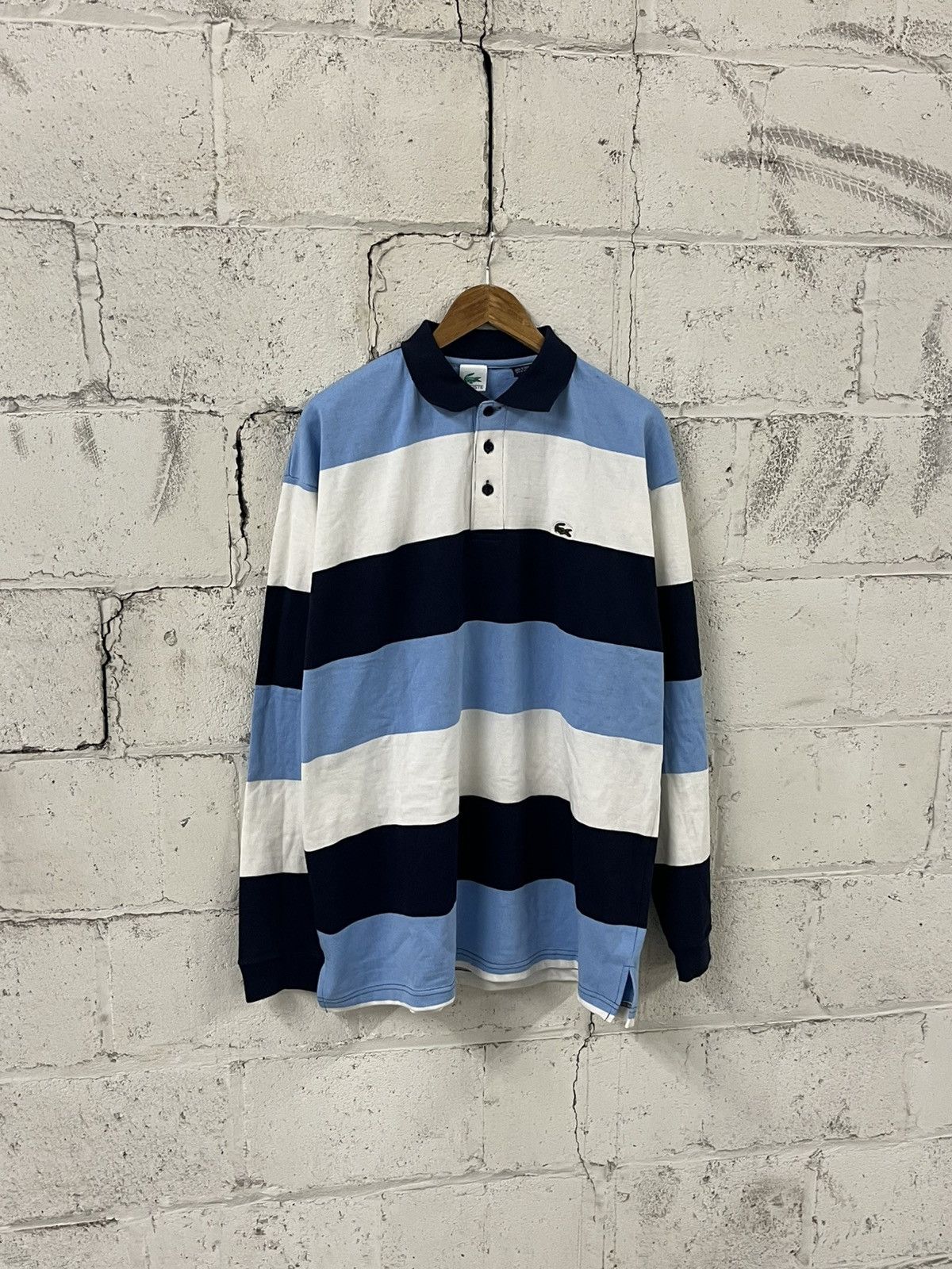 Lacoste Lacoste vintage striped rugby heavy cotton preppy Size US XL / EU 56 / 4 - 2 Thumbnail