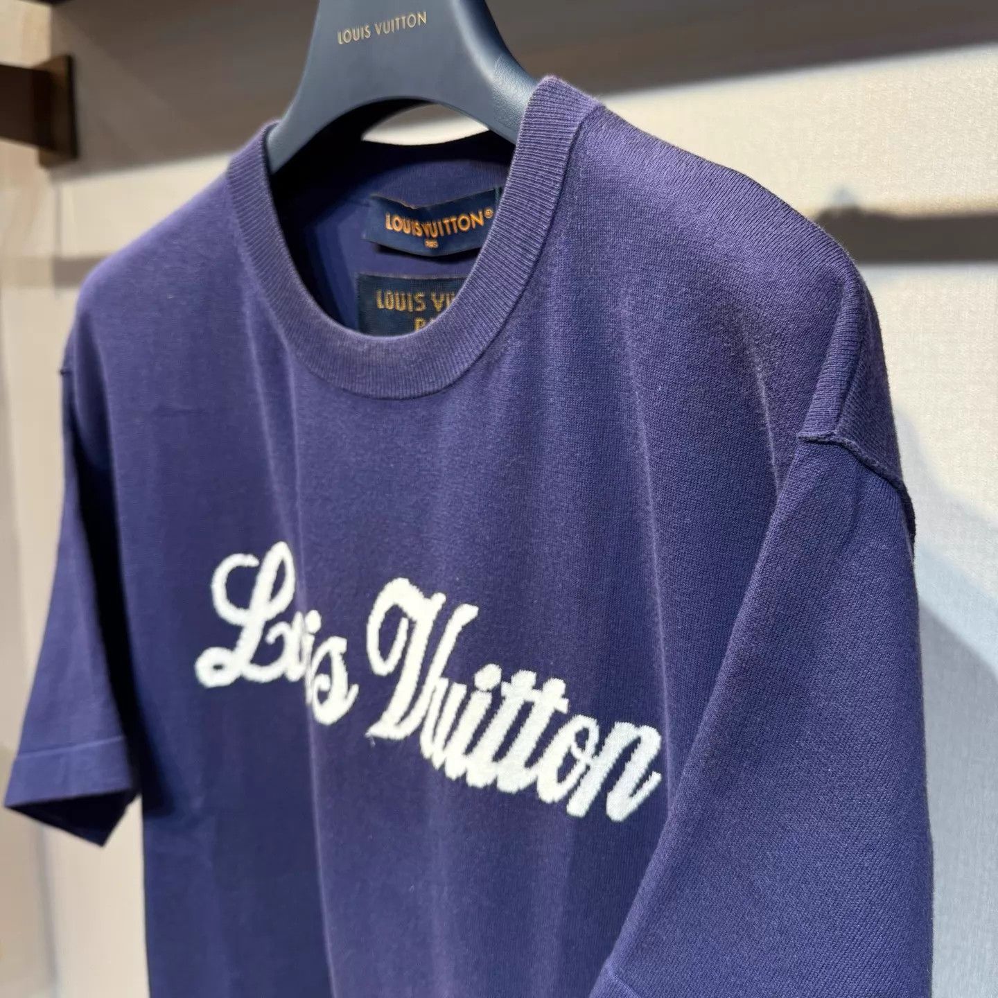 Louis Vuitton LV Embroidered Logo Purple Knit Short Sleeve M (New) Size US M / EU 48-50 / 2 - 4 Thumbnail
