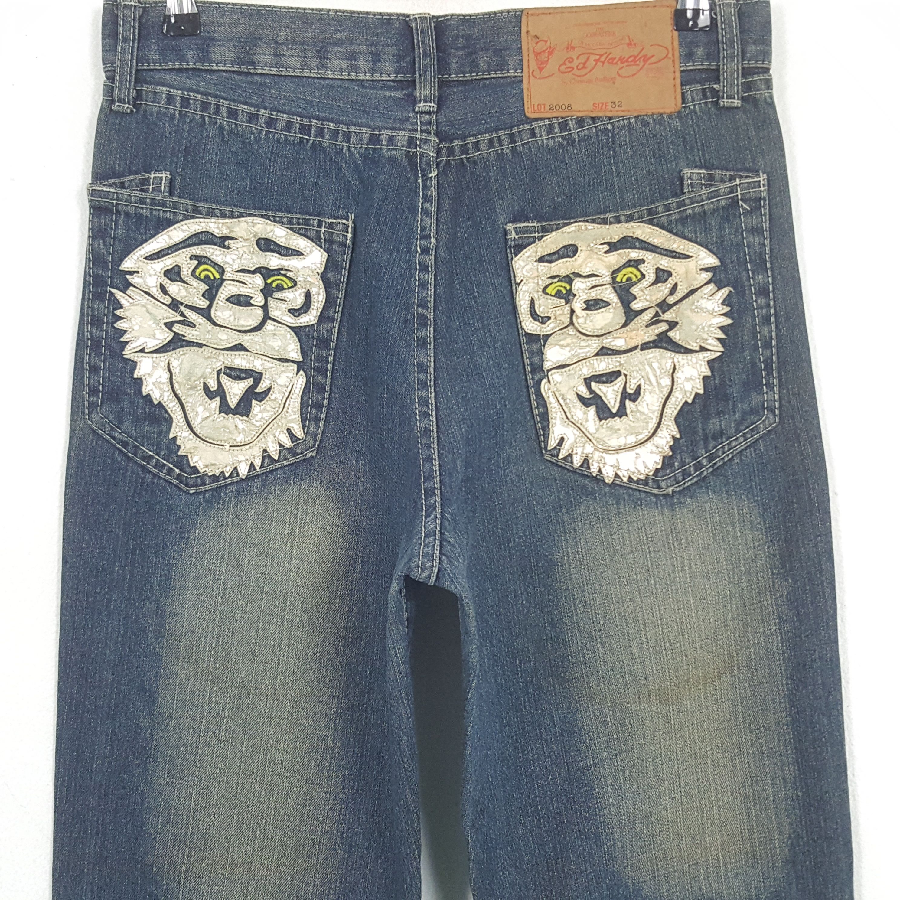 Ed Hardy × Vintage Vintage Ed Hardy Custom Logo Spell Out Denim Jeans Size US 30 / EU 46 - 5 Thumbnail