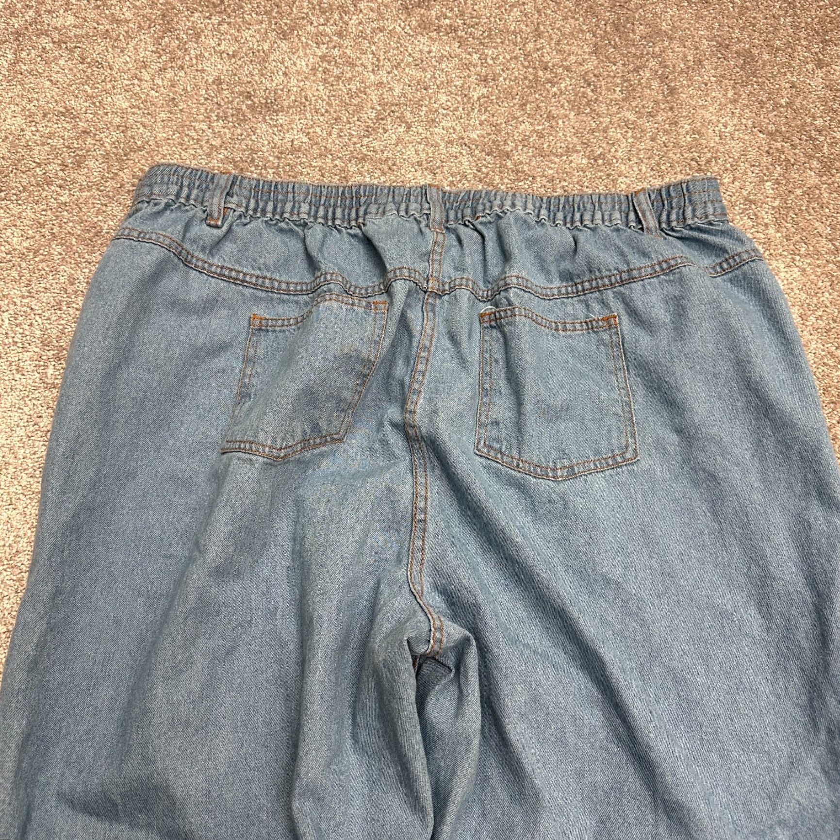 Vintage Woman Within Jeans Denim Wide-Leg 22W Blue Elastic Waist 5-Pocket Plus Size Women Size 40" / US 18 - 4 Thumbnail