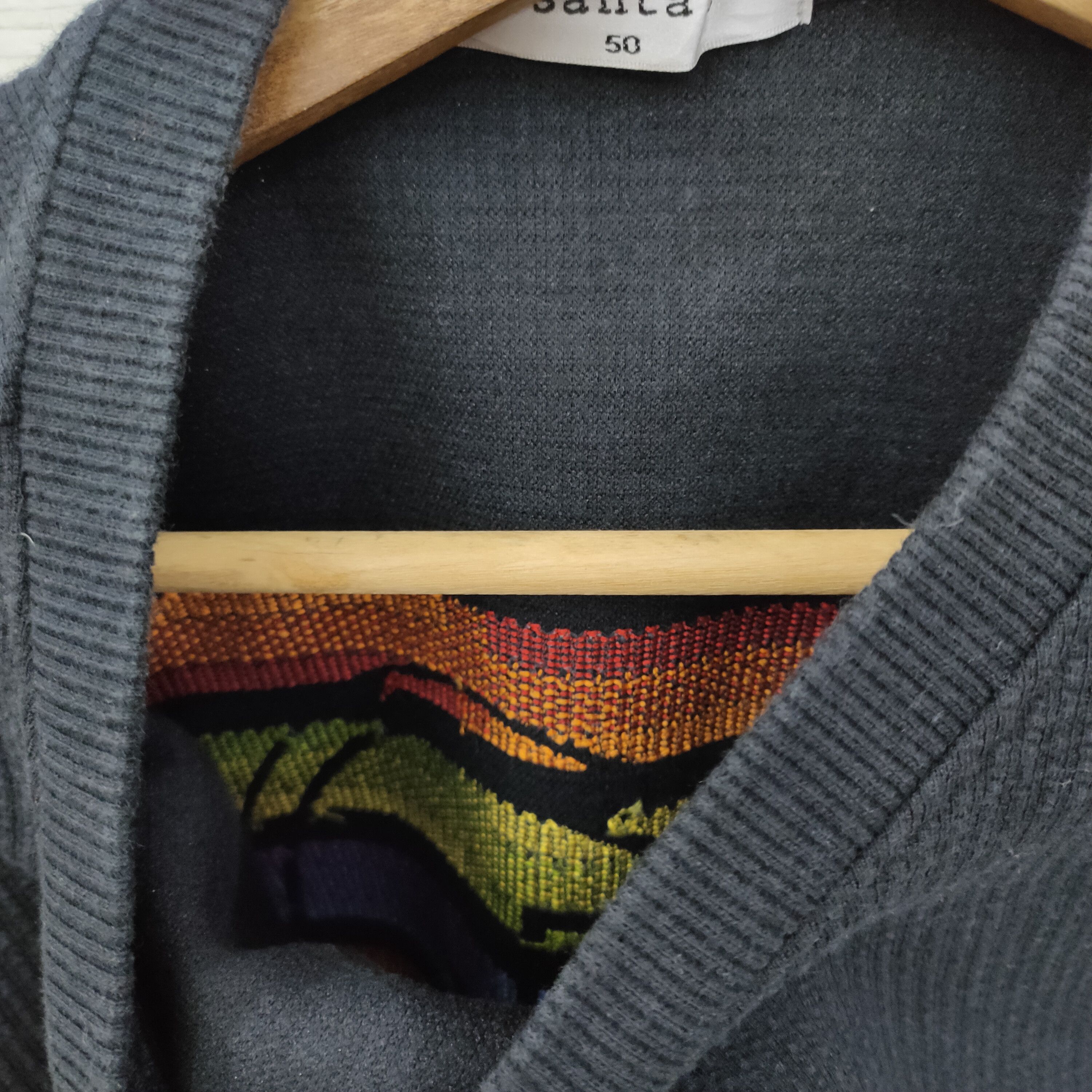Japanese Brand Santa Fe Nomadic Black Colorful Turkish Patchwork Back, Size US M / EU 48-50 / 2 - 8 Thumbnail