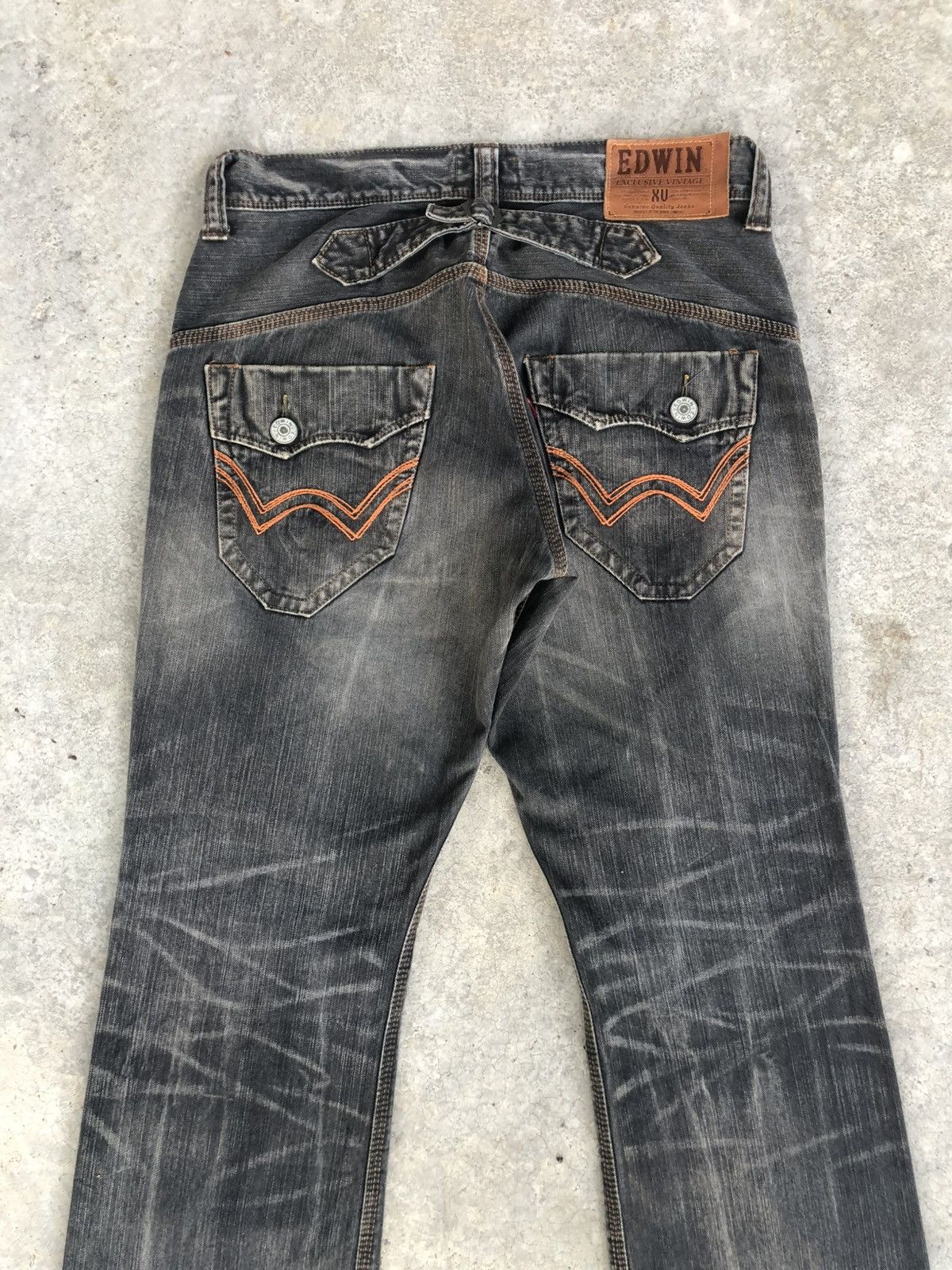 If Six Was Nine Japanese Edwin XV Flared Jeans Distressed Denim Size US 33 - 8 Thumbnail
