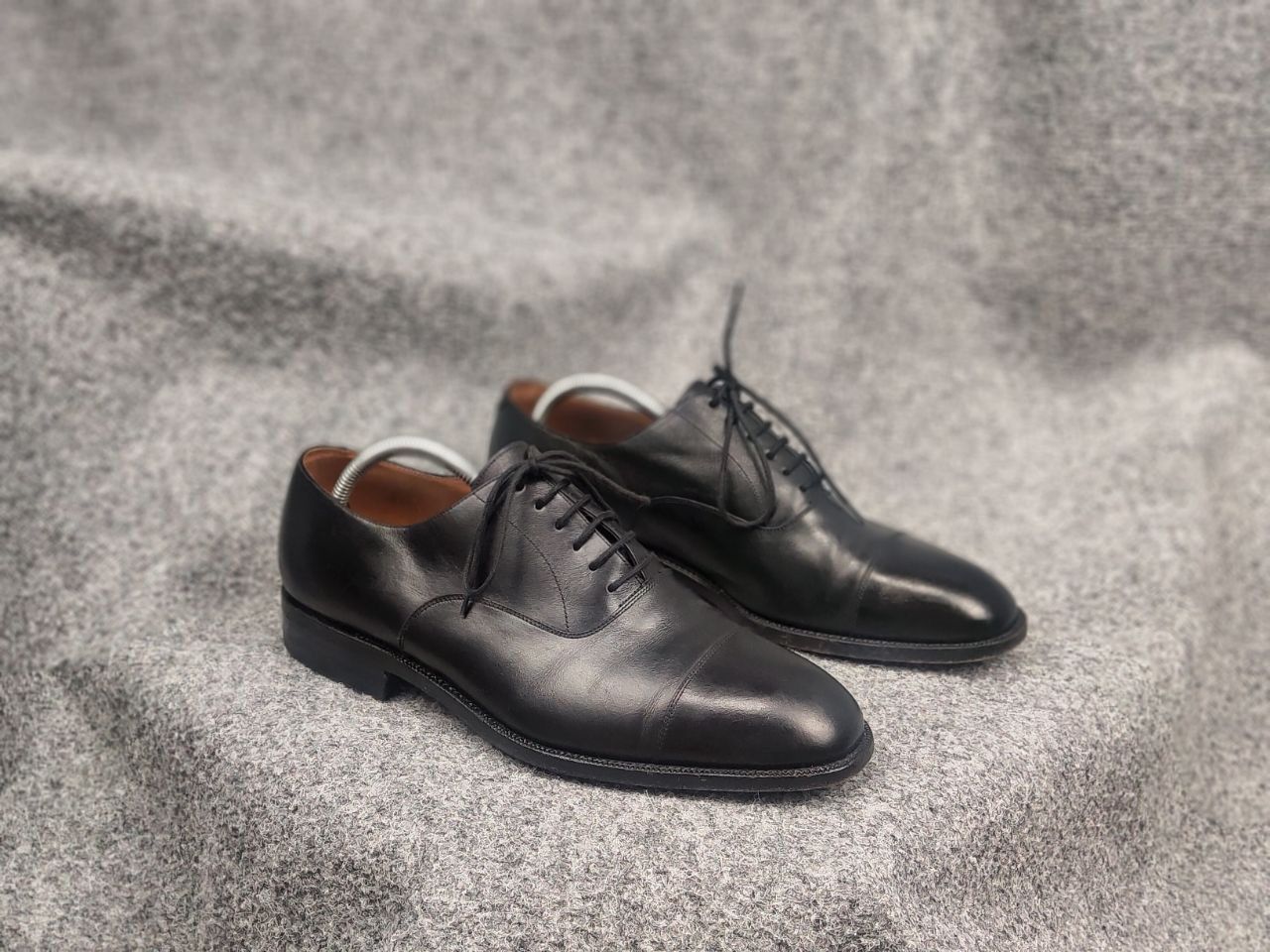 Carmina Carmina Albaladejo Black Calf Leather Cap Toe Oxford shoes Size US 10.5 / EU 43-44 - 4 Thumbnail