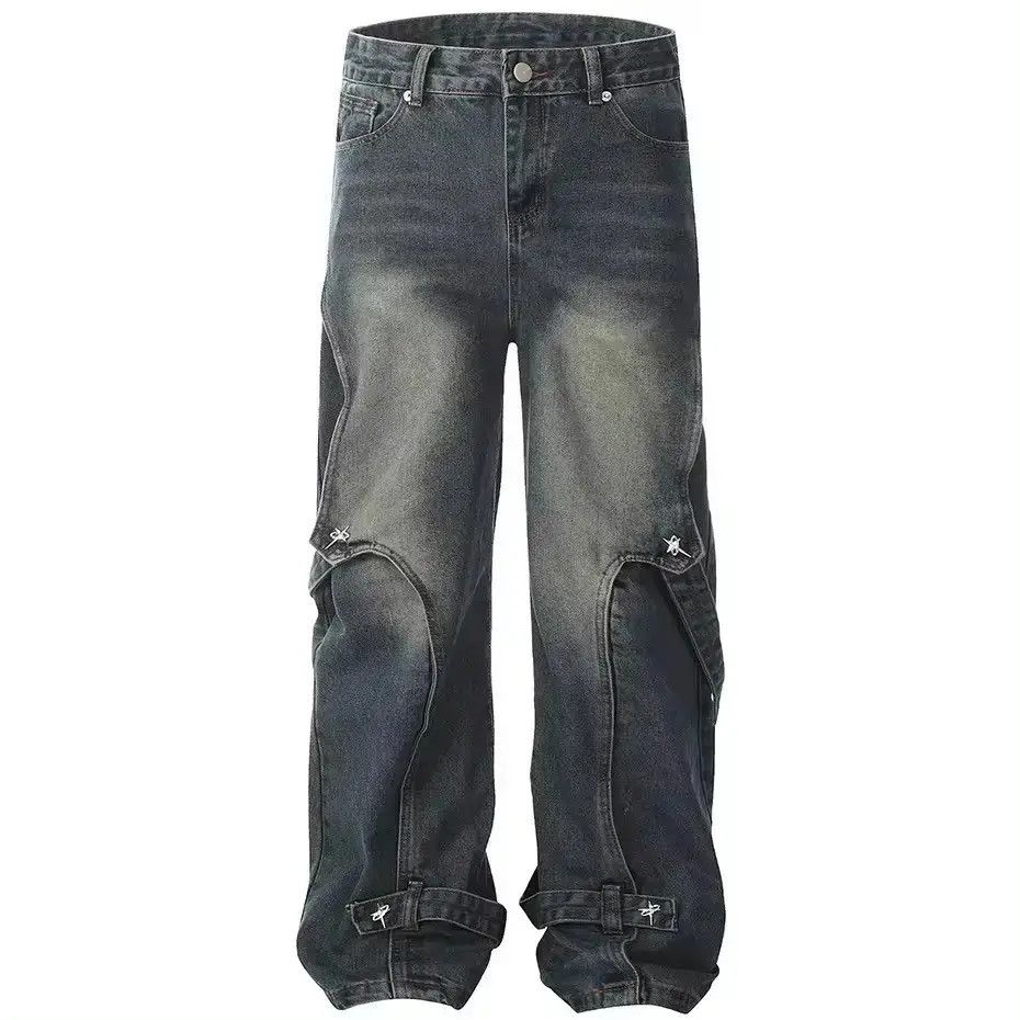 Japanese Brand Design Hip Hop Baggy Washed Retro Loose Jeans y2k Size US 34 / EU 50 - 1 Thumbnail