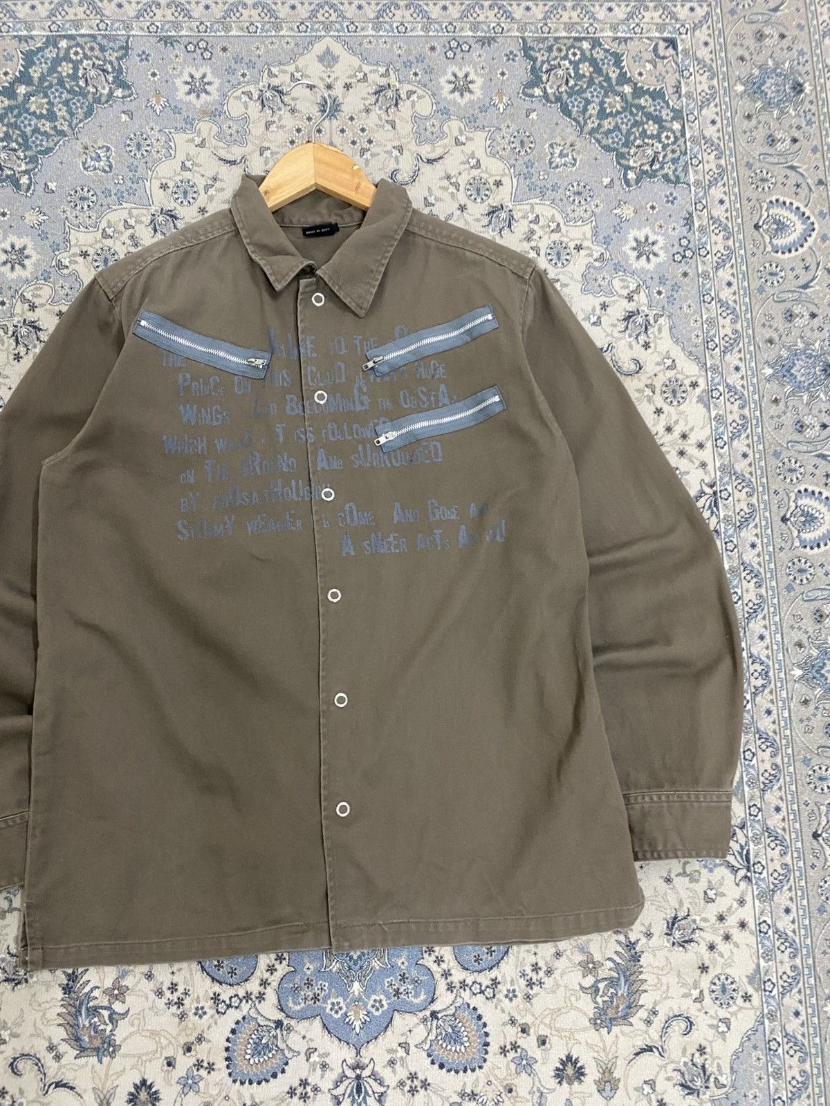 Hysteric Glamour BADGER APHEX TWINS SNAP BUTTON CANVAS SHIRT LGB GRUNGE Size US L / EU 52-54 / 3 - 2 Thumbnail