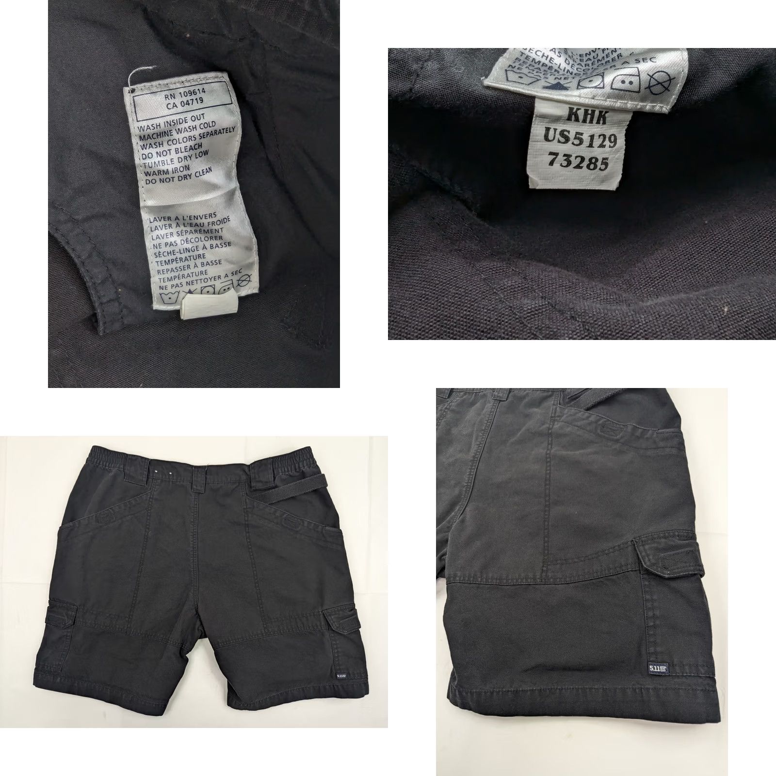 Vintage 5.11 Tactical Cargo Shorts Men 37 Black Cotton Canvas Stretch Pockets Utility mid rise 8.5in Regular Size US 37 - 8 Thumbnail