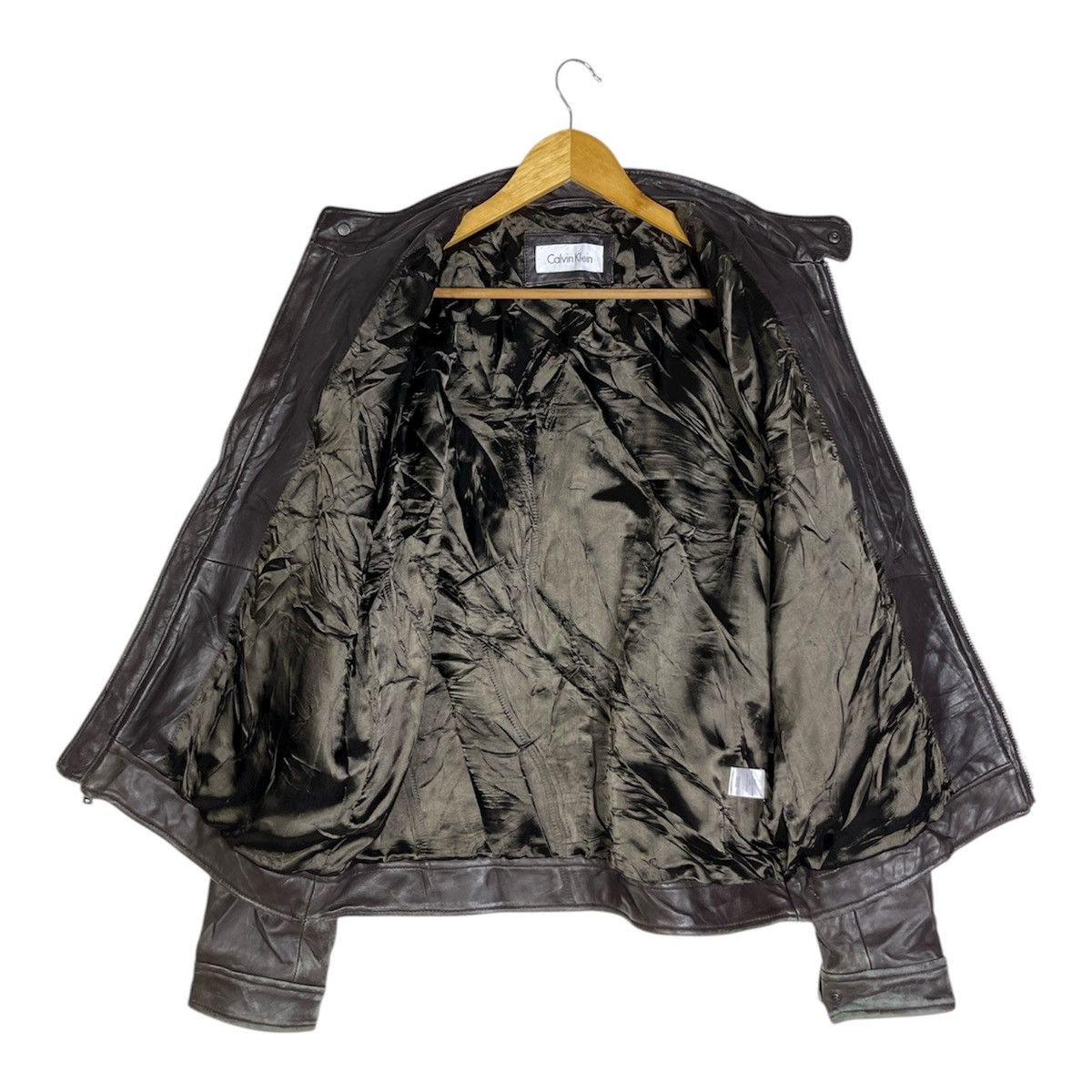 Calvin Klein Vintage Calvin Klein Genuine Leather Cafe Racer Jacket Brown Size US M / EU 48-50 / 2 - 3 Thumbnail