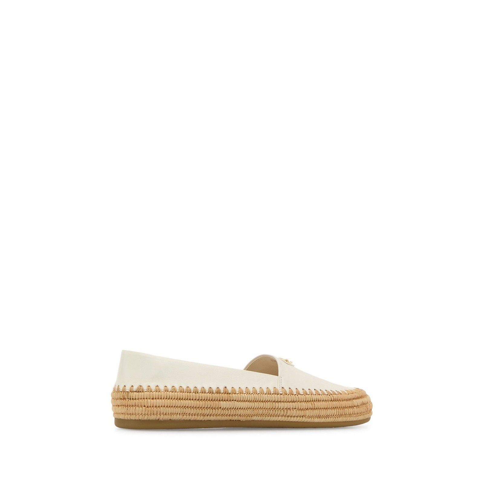 Prada PRADA Triangle White Leather Espadrilles New & Authentic (Wo Size US 6 / IT 36 - 3 Thumbnail