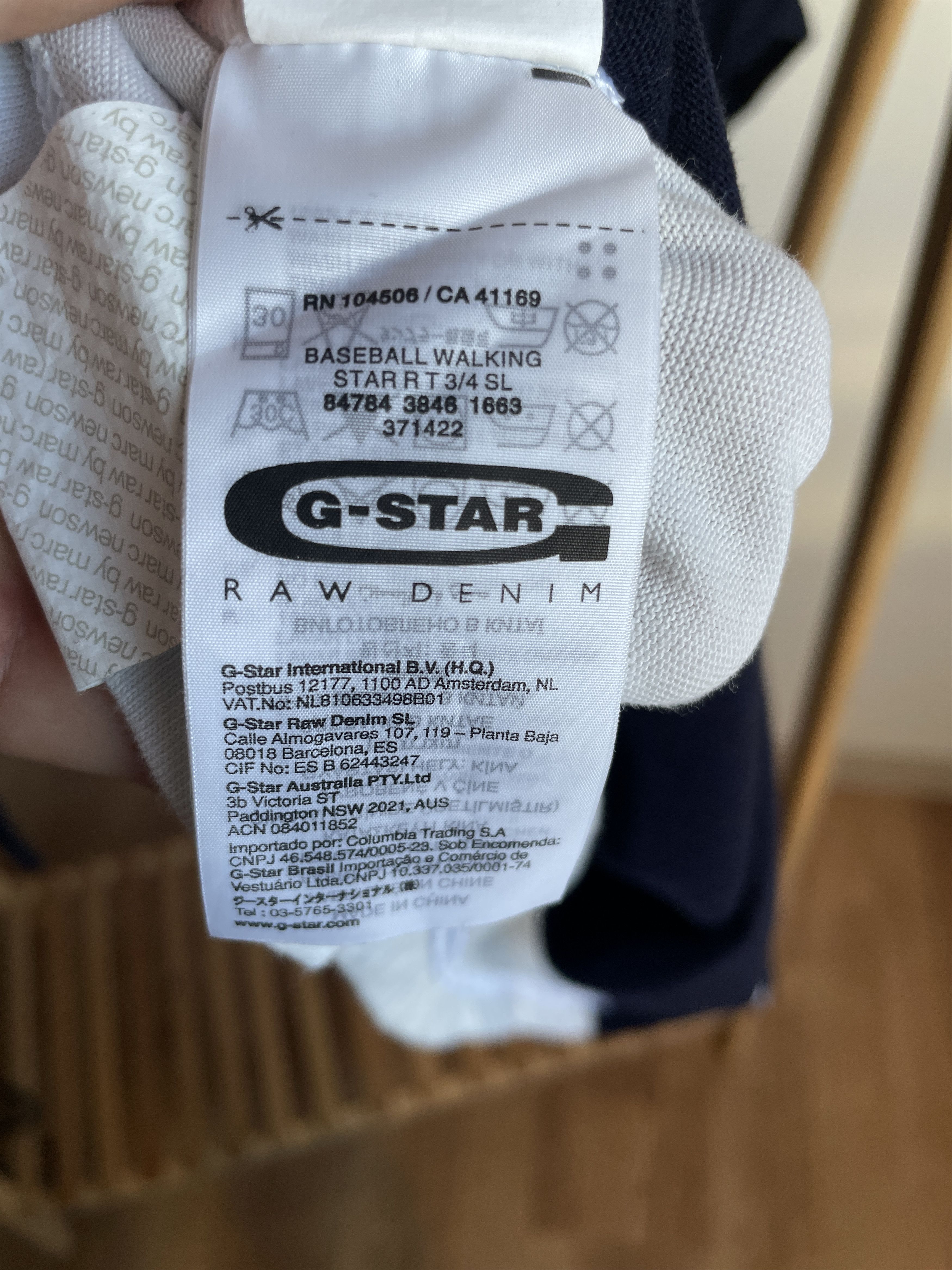 G-Star × Marc Newson G Star Raw Marc Newson Walking Star 3/4 Sleeve Baseball Tee Size US L / EU 52-54 / 3 - 9 Thumbnail