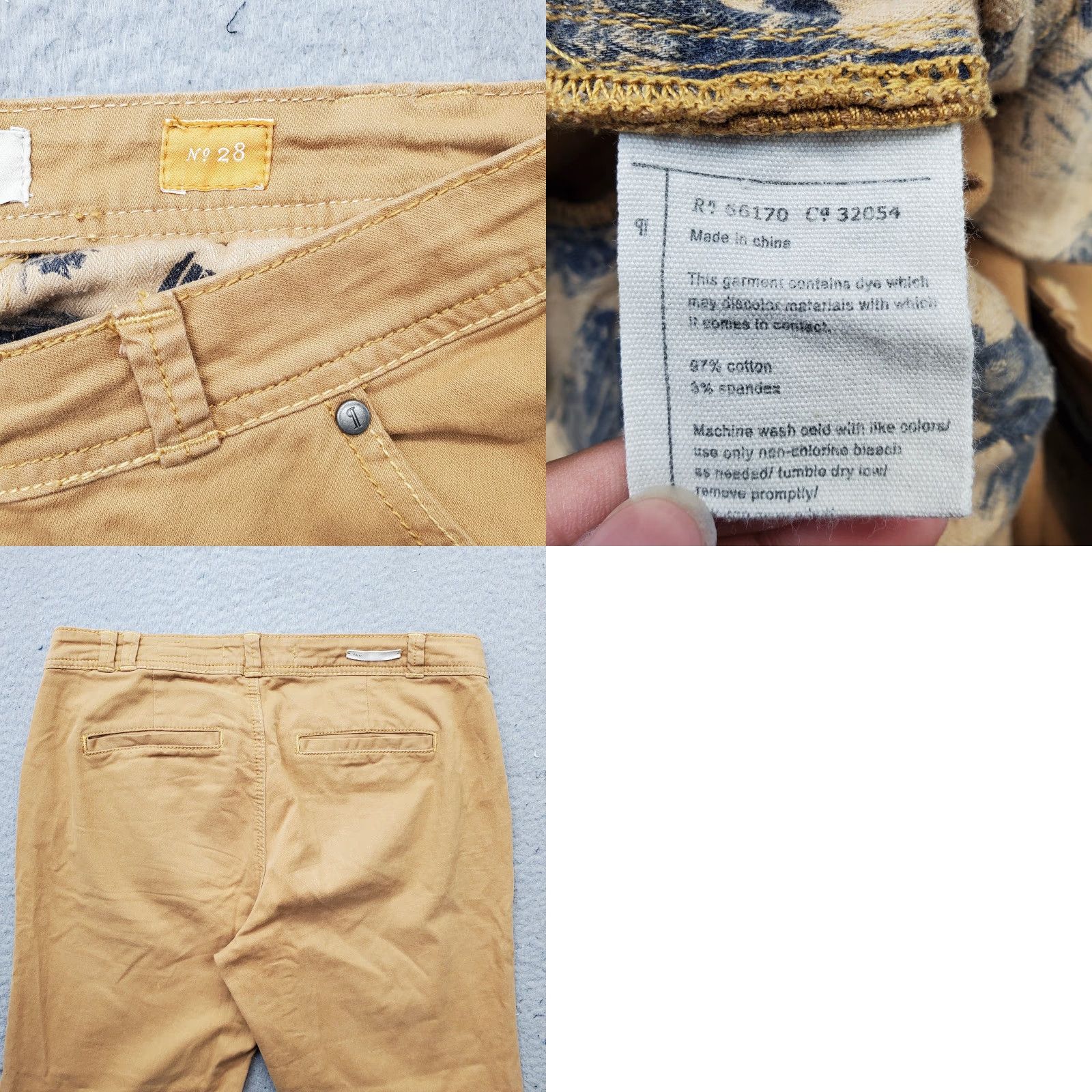Vintage Pilcro Womens Chino Pants Tan 28 Cotton Stretch Straight Leg - Size 28 Womens Flat Front Casual Preppy Size 28" / US 6 / IT 42 - 8 Thumbnail