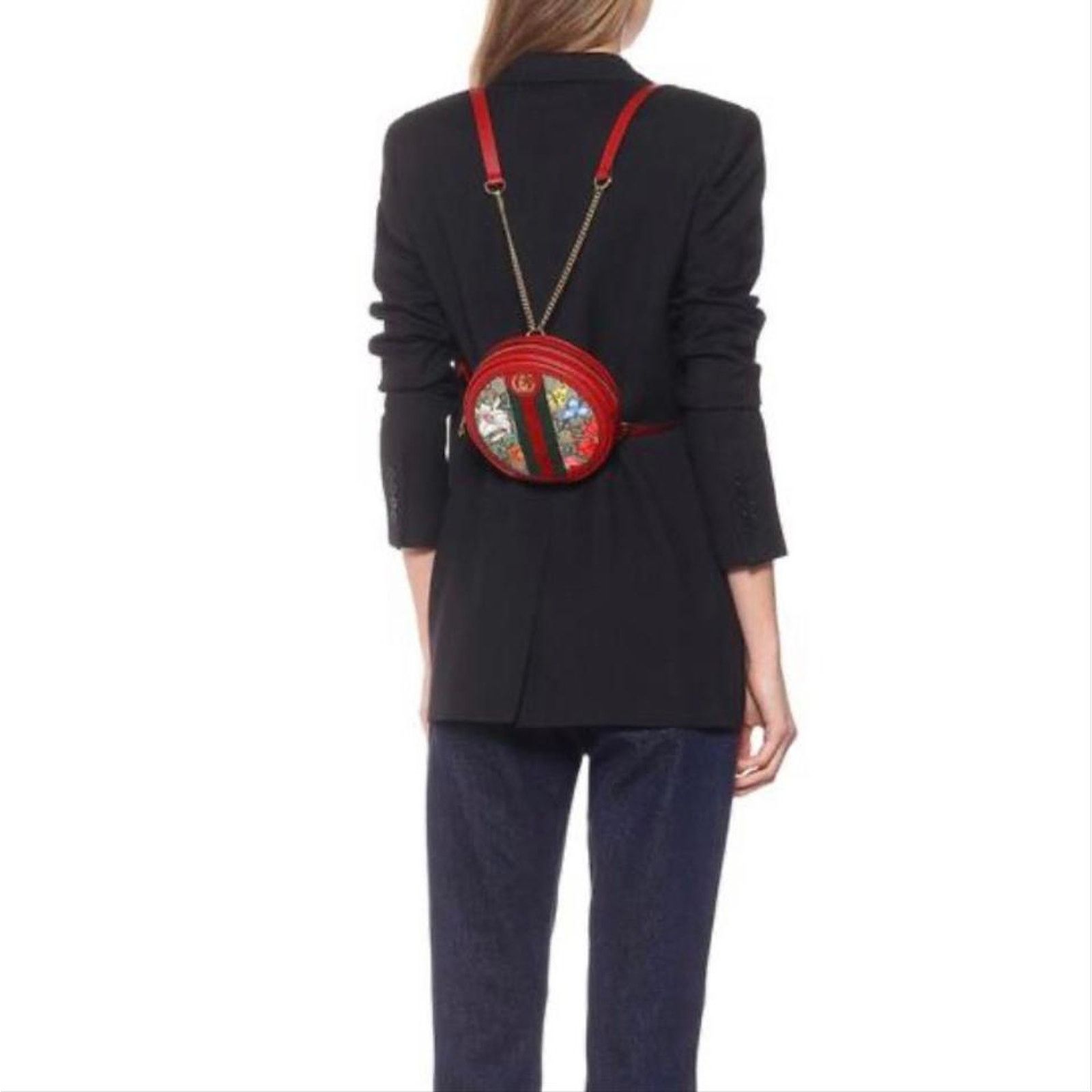 Gucci Ophidia GG logo floral round leather backpack Size ONE SIZE - 5 Thumbnail