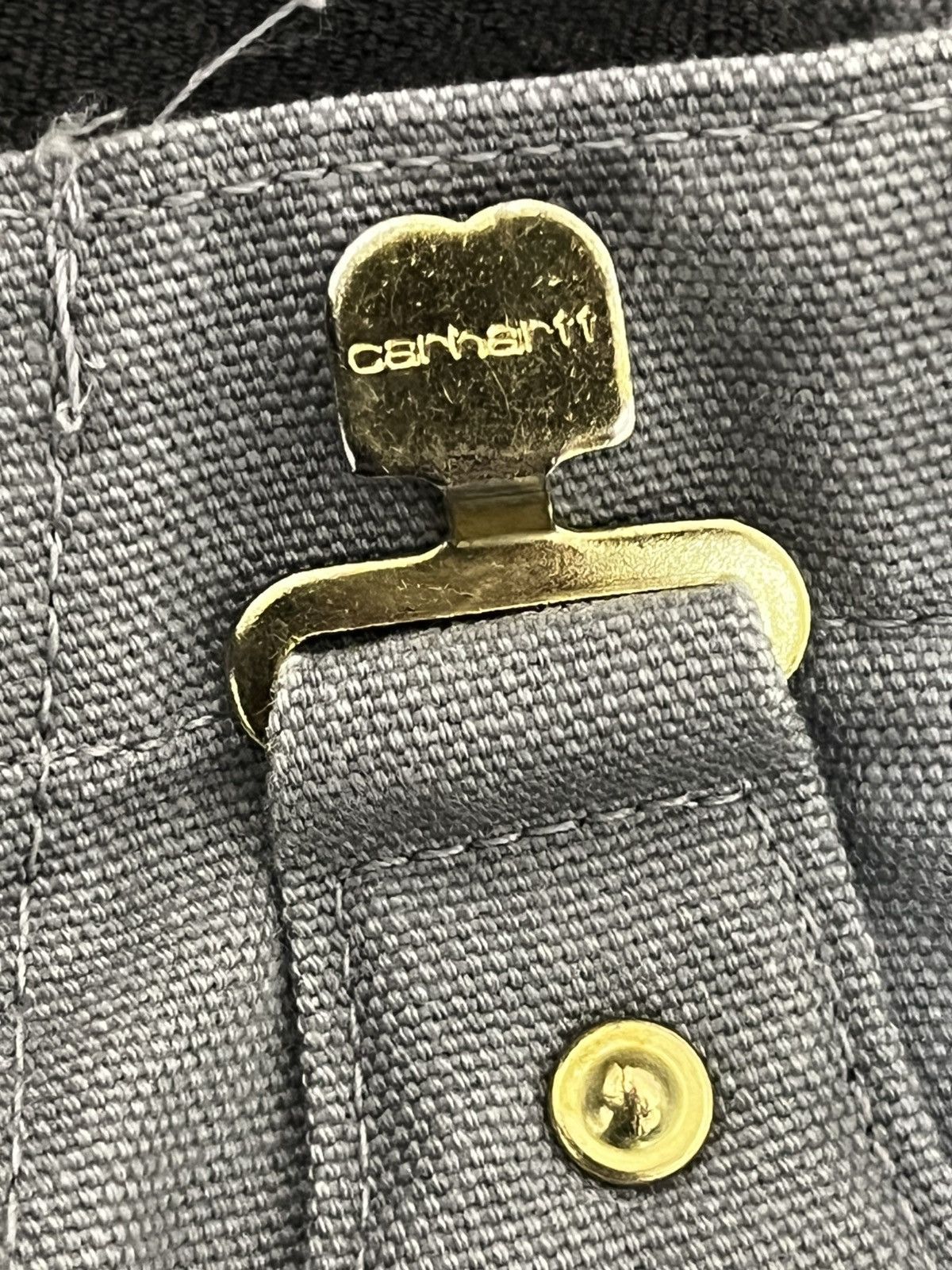 Carhartt Vintage 90s Carhartt Duck Bib Overalls Graphite Made in USA Size US 28 / EU 44 - 4 Thumbnail