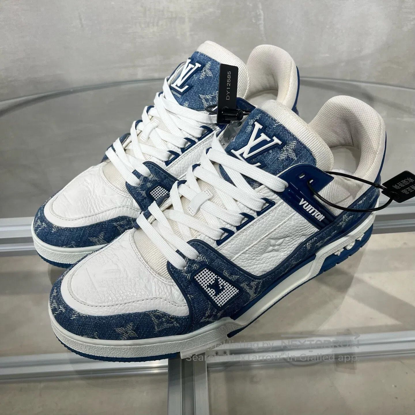 Louis Vuitton Louis Vuitton trainer White and Blue Jeans Board Shoes Size US 9 / EU 42 - 1 Thumbnail