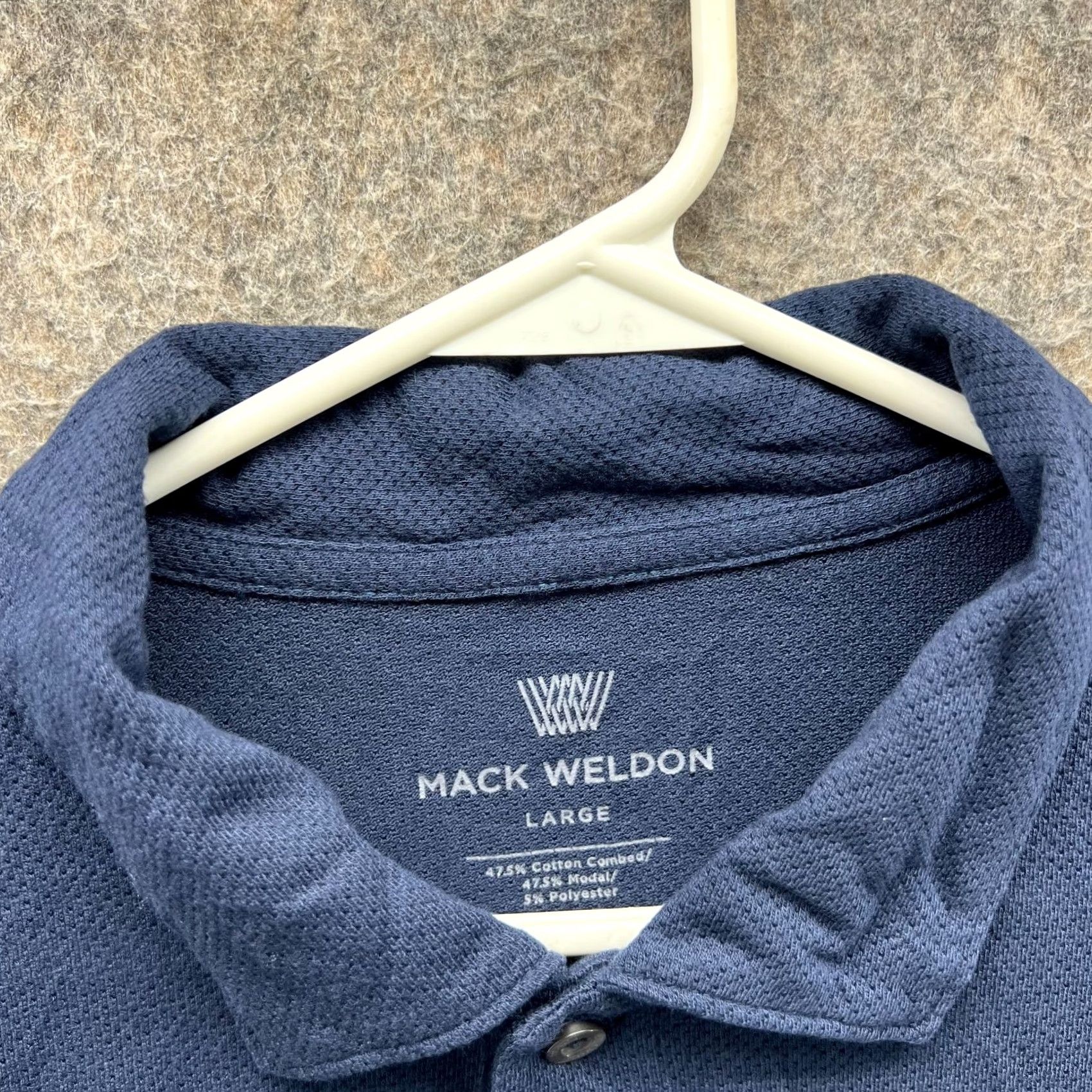 Vintage Mack Weldon Polo Shirt Mens Large Blue Navy Preppy Knit Stretch Cotton Pocket Shirt Size US L / EU 52-54 / 3 - 5 Thumbnail