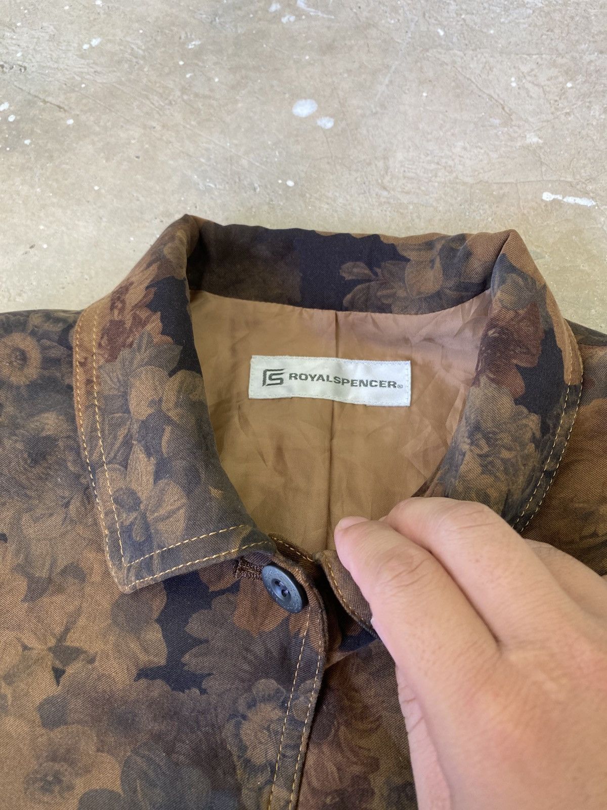 Japanese Brand Royal Spencer Floral Brown Work Jacket Japan Size M / US 6-8 / IT 42-44 - 4 Thumbnail