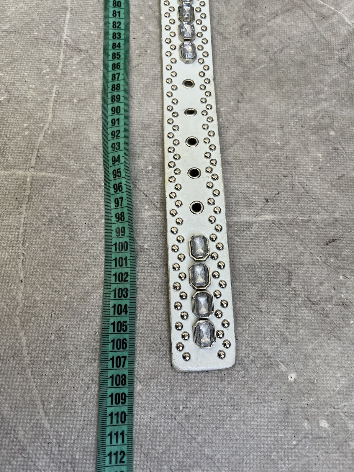 Hysteric Glamour Rhinestones y2k leather white hype belt gothic style Size ONE SIZE - 12 Thumbnail