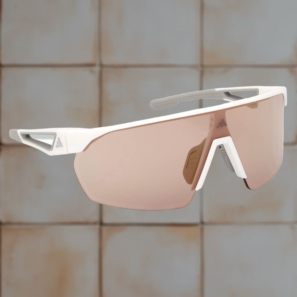 Adidas ADIDAS ANEMOS SPORT SHIELD SUNGLASSES 144 mm Unisex Adults White Brown Lens 144 mm 120 mm 144 mm Size ONE SIZE - 1 Thumbnail