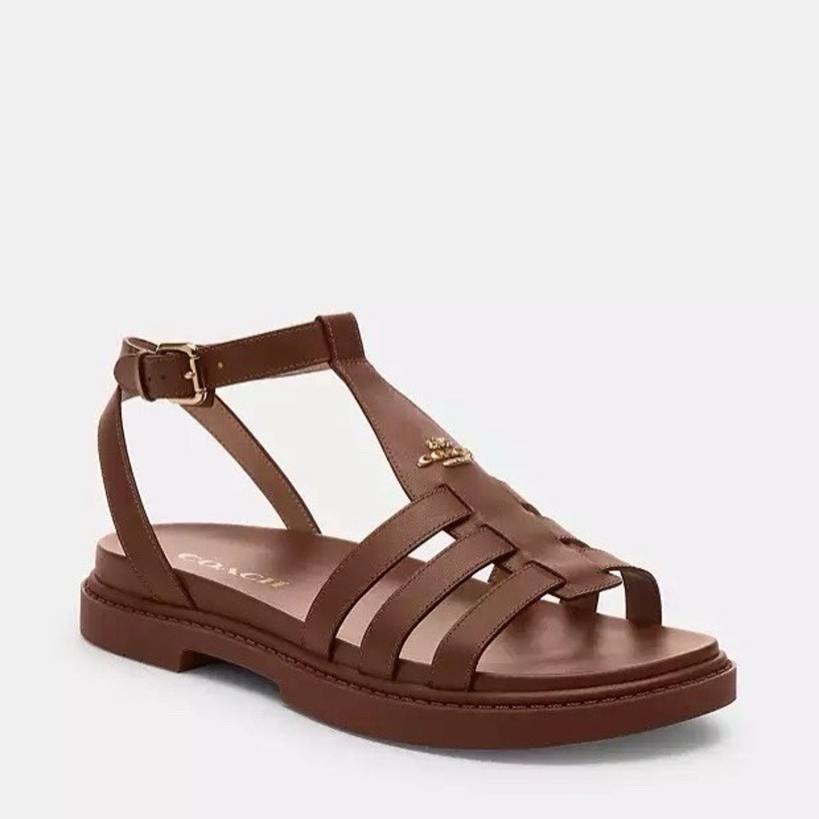 Coach NWT Coach Franny Sandal Cr866 Dark Saddle us6.5 Size US 6.5 / IT 36.5 - 1 Thumbnail
