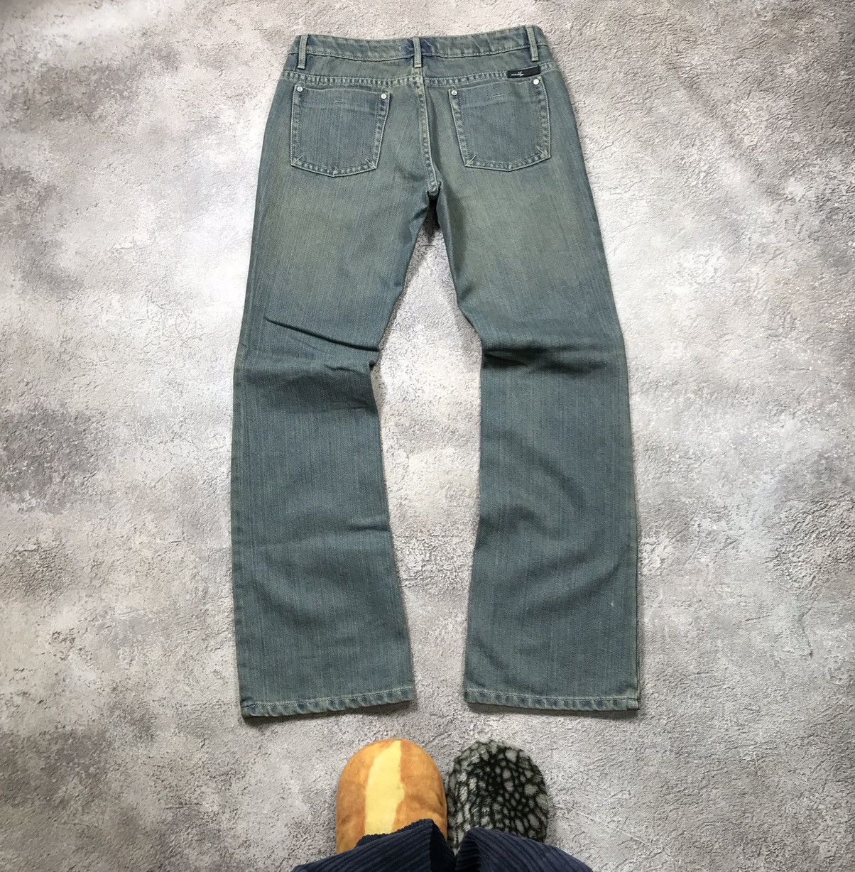 Vintage Vintage Y2K Distressed Wide Leg Jeans Skate Grunge Logo 29 Size 29" - 3 Thumbnail