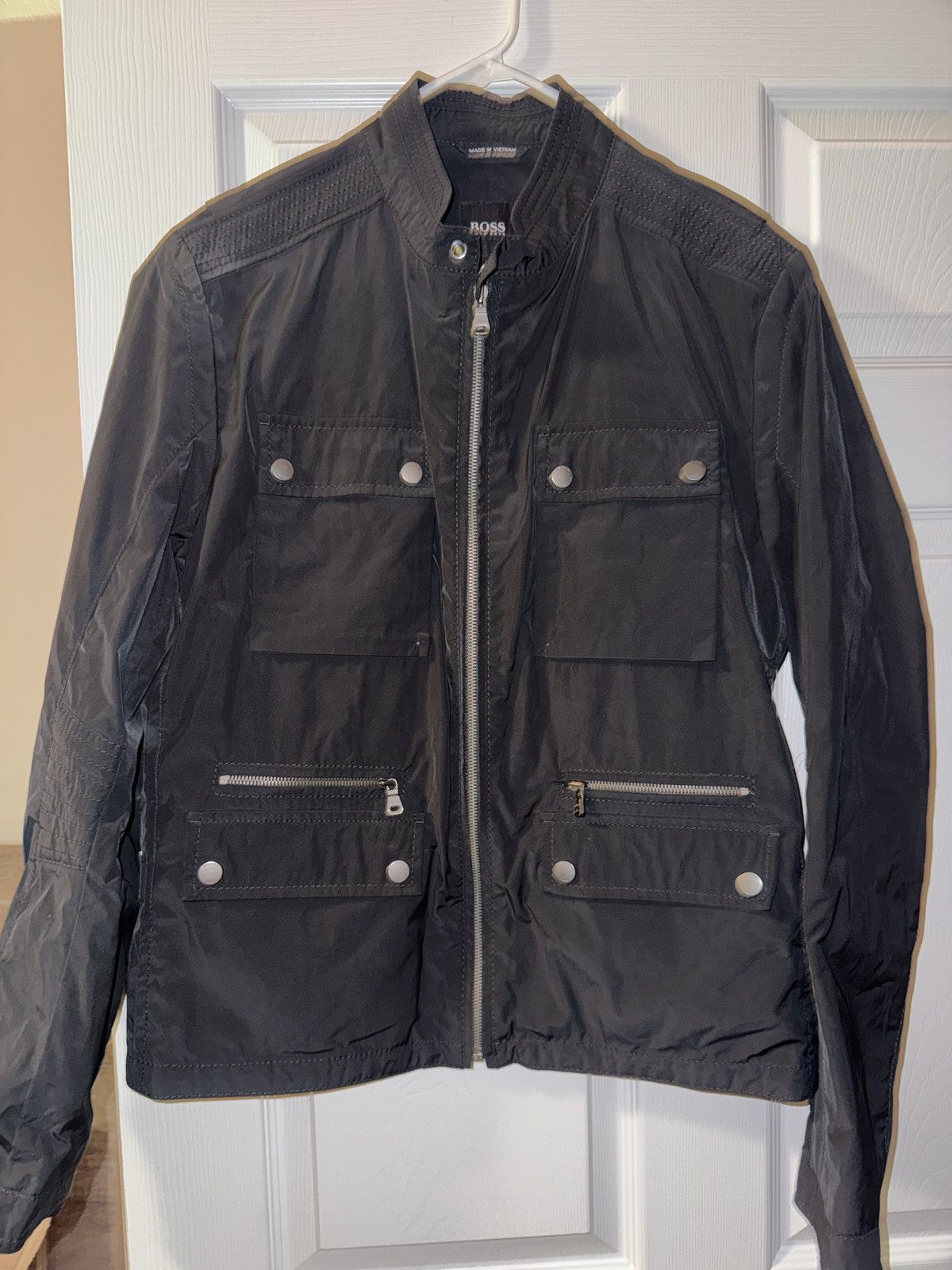 Hugo Boss Hugo Boss Men’s Black Utility Moto Jacket | 42R US (Large) Size US L / EU 52-54 / 3 - 2 Thumbnail