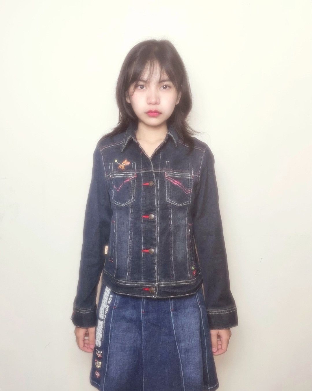 Japanese Brand Daisy Lovers Dark Wash Denim Jacket Size XS / US 0-2 / IT 36-38 - 1 Thumbnail