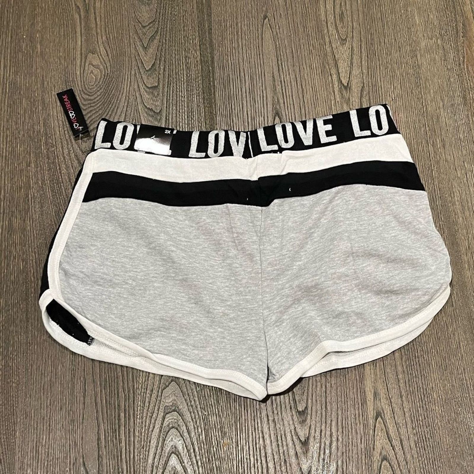 Vintage NWT Love Streak Womens Cotton Track Gym Shorts Size 2X Size 40" / US 18 - 4 Thumbnail