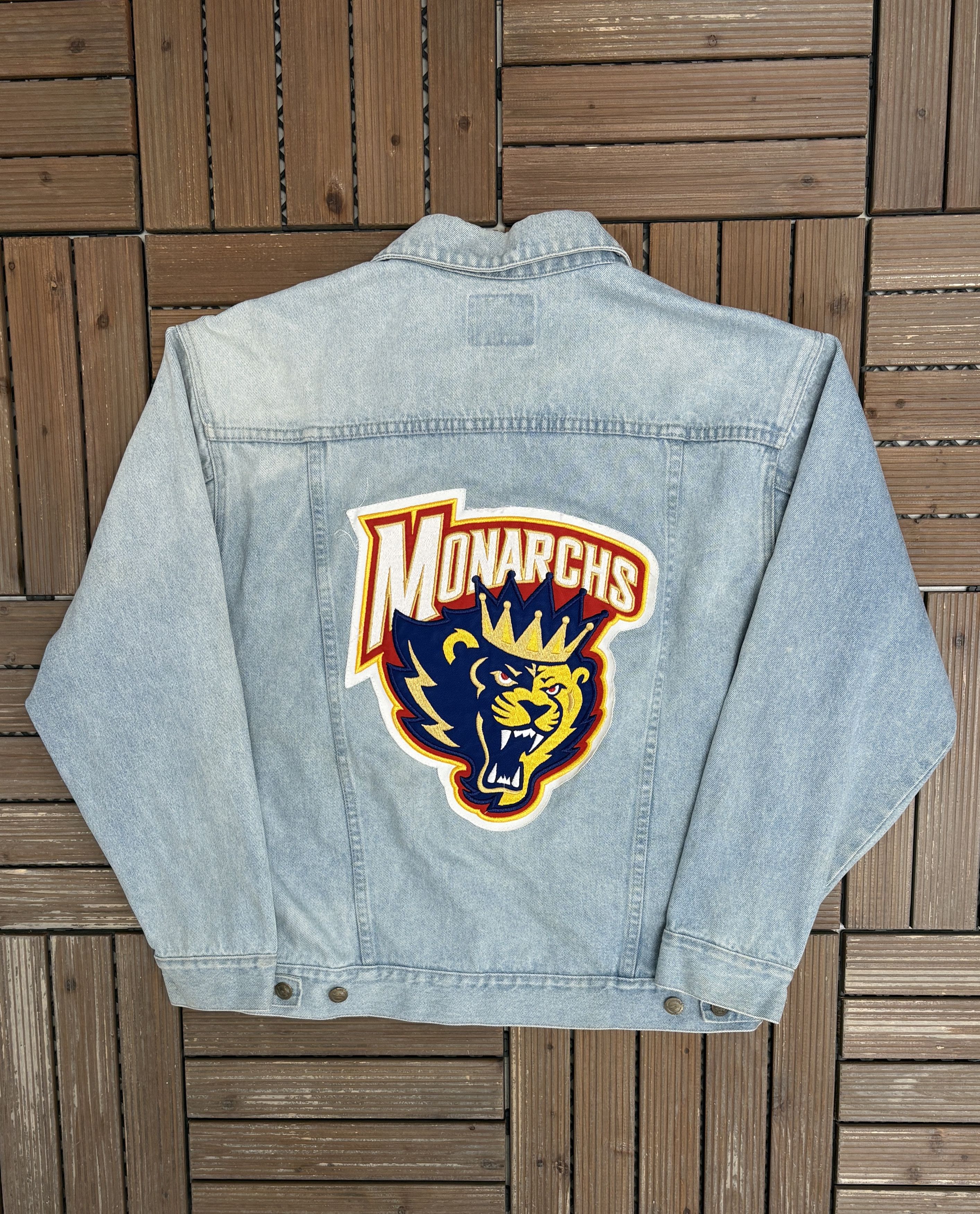 Vintage Carolina Monarchs Stitched Vintage Denim Jean Jacket Coat Size US M / EU 48-50 / 2 - 1 Thumbnail